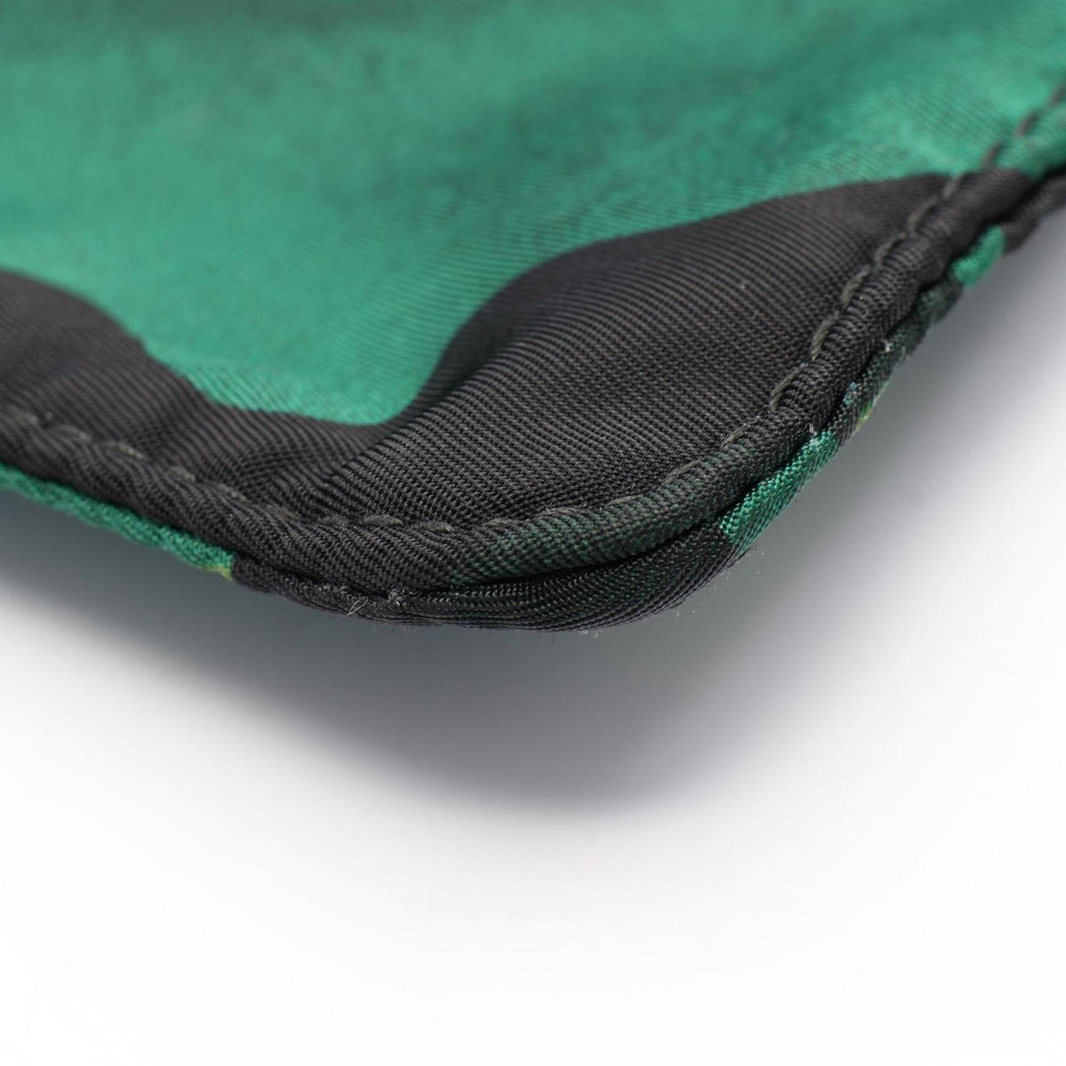Prada Black Green Nylon Leather Handbag Shoulder Bag (Pre-Owned)