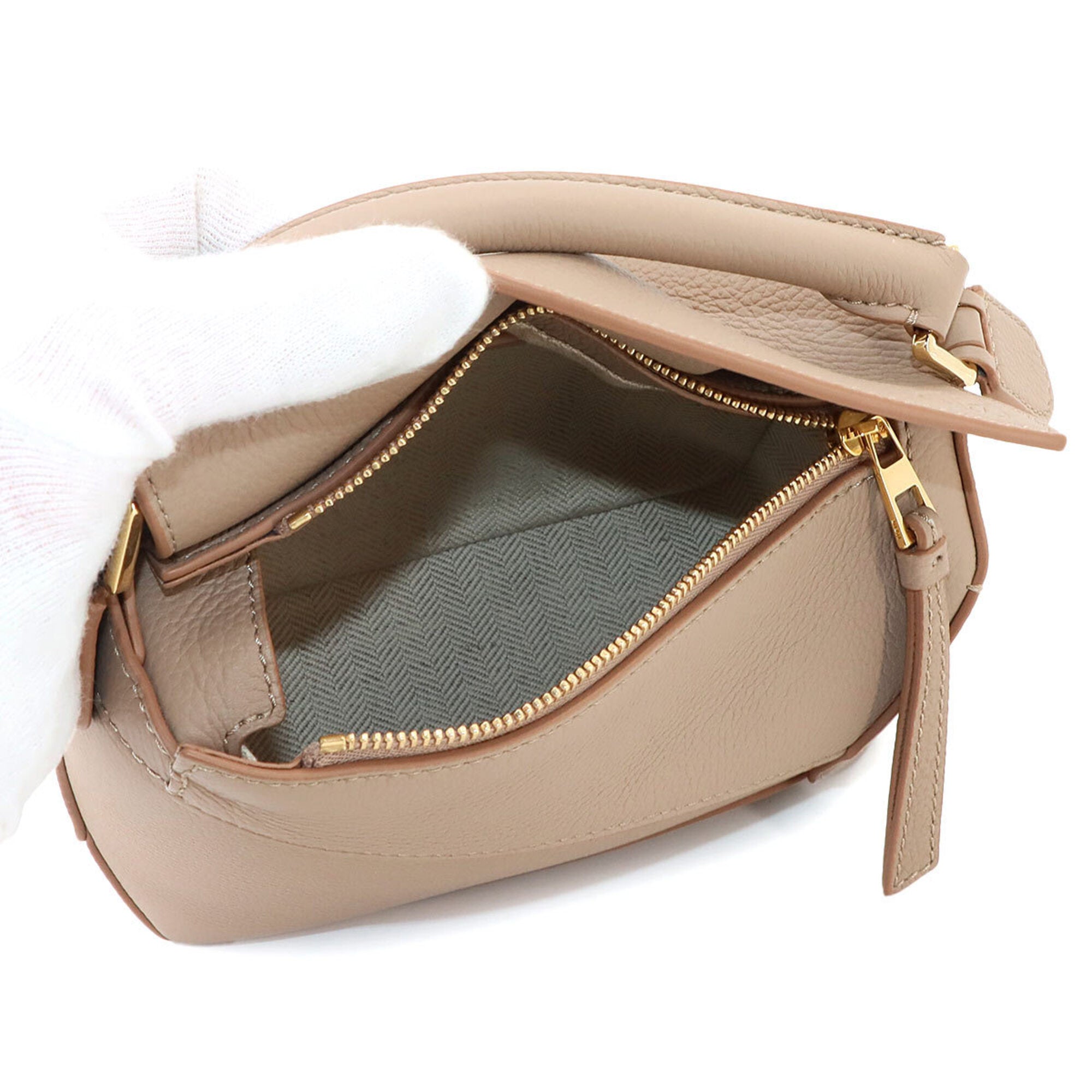 Loewe Puzzle Sand Leather Handbag Shoulder Bag (Pre-Owned)