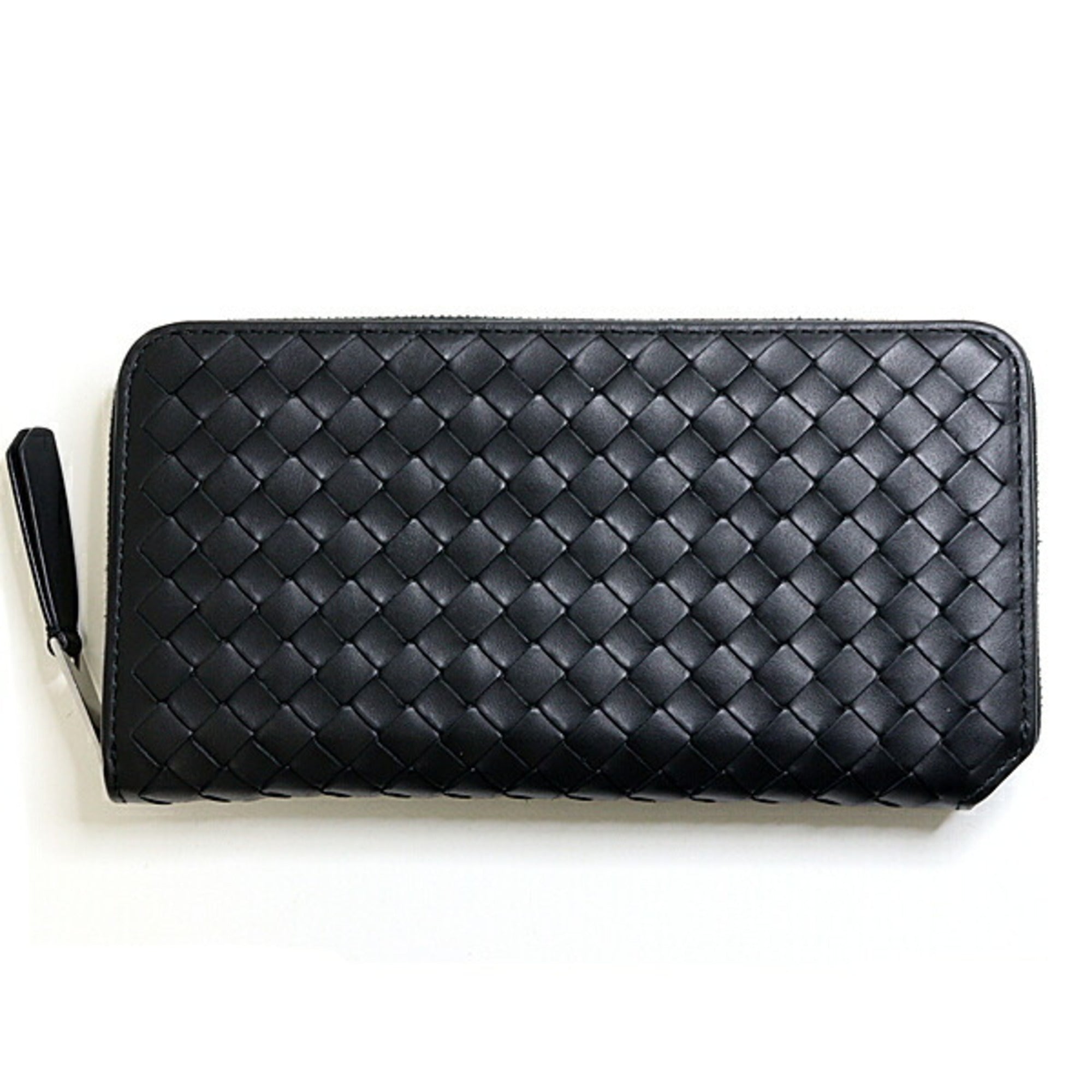 Bottega Veneta Black Leather Long Wallet (Bi-Fold) (Pre-Owned)