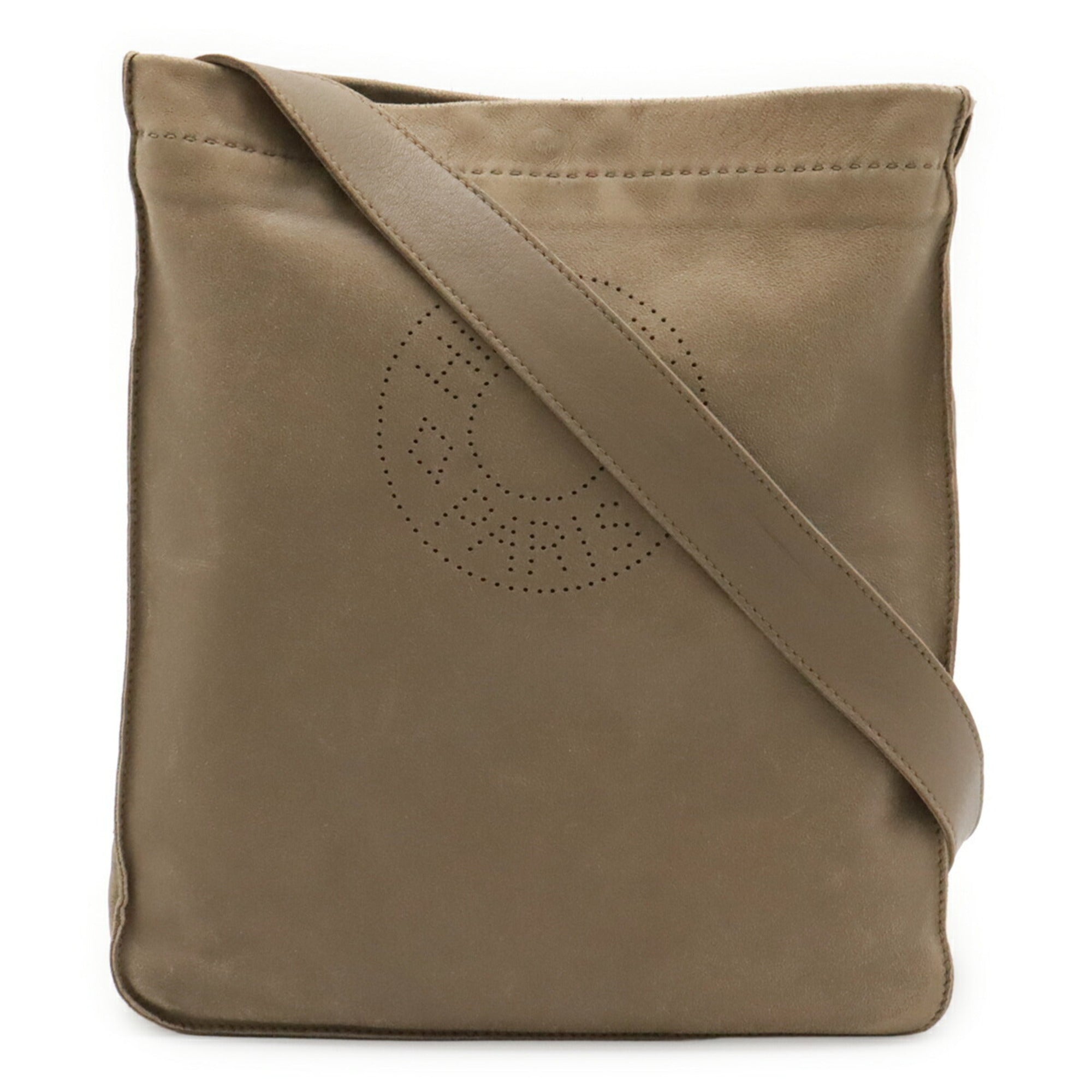 Hermes Etoupe Gray Agneau Milo Pochette Shoulder Bag (Pre-Owned)