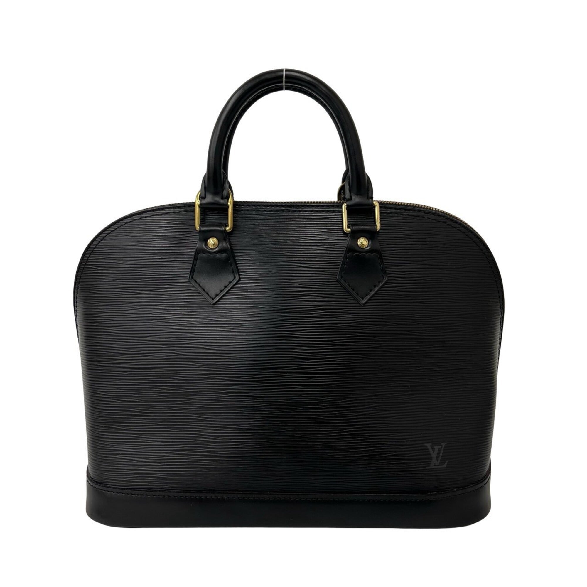 Louis Vuitton Black Leather Boston Bag Handbag (Pre-Owned)