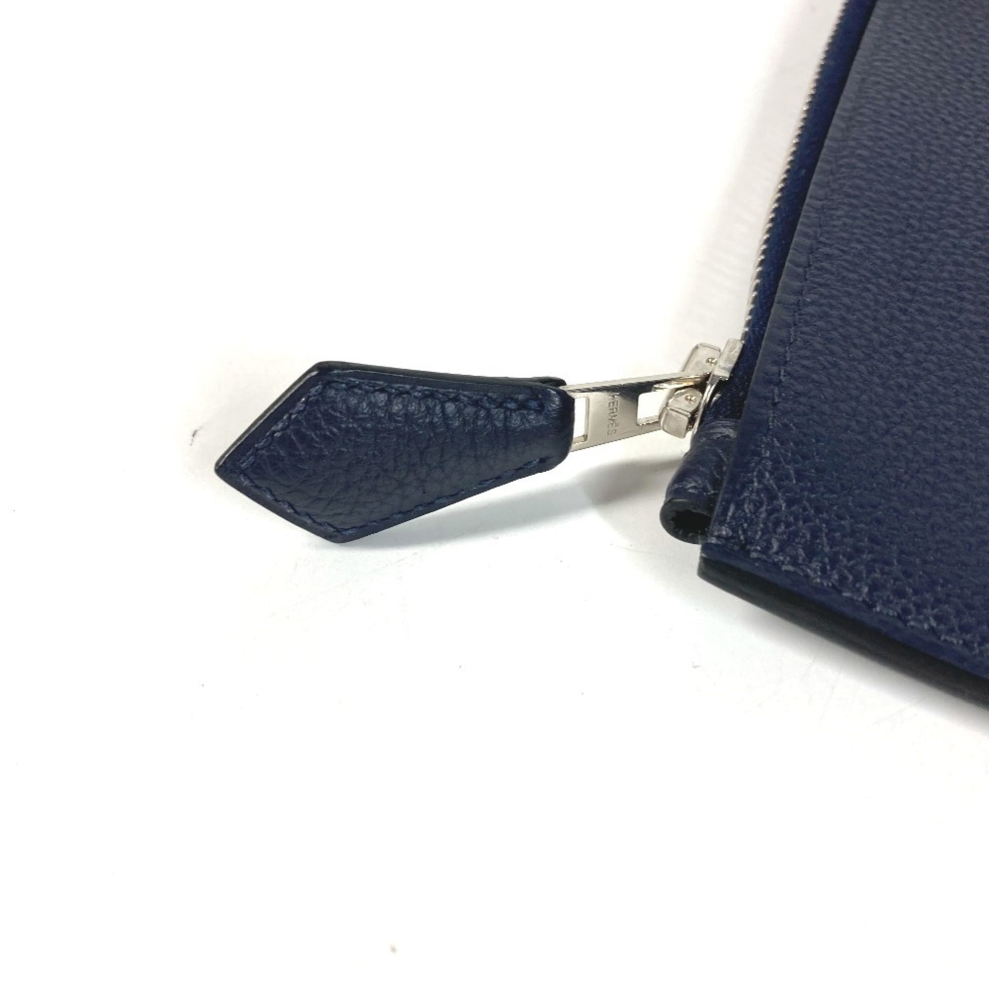 Hermes Blue Nuit Togo Leather Clutch Bag Handbag Pochette Pouch (Pre-Owned)