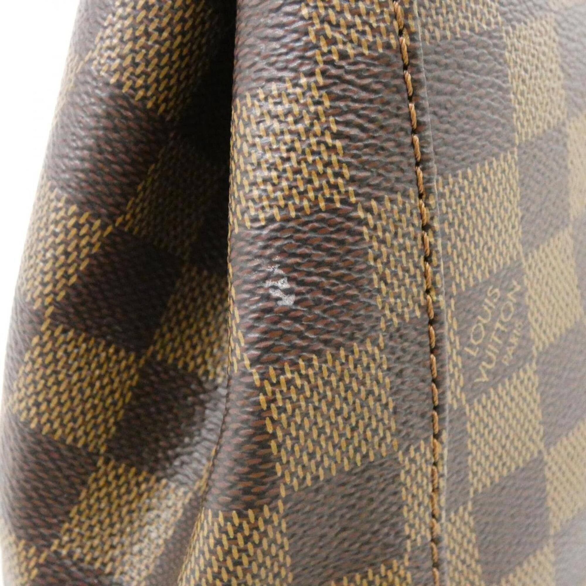 Louis Vuitton Brown Cream Coated Canvas Leather Backpack (Pre-Owned)