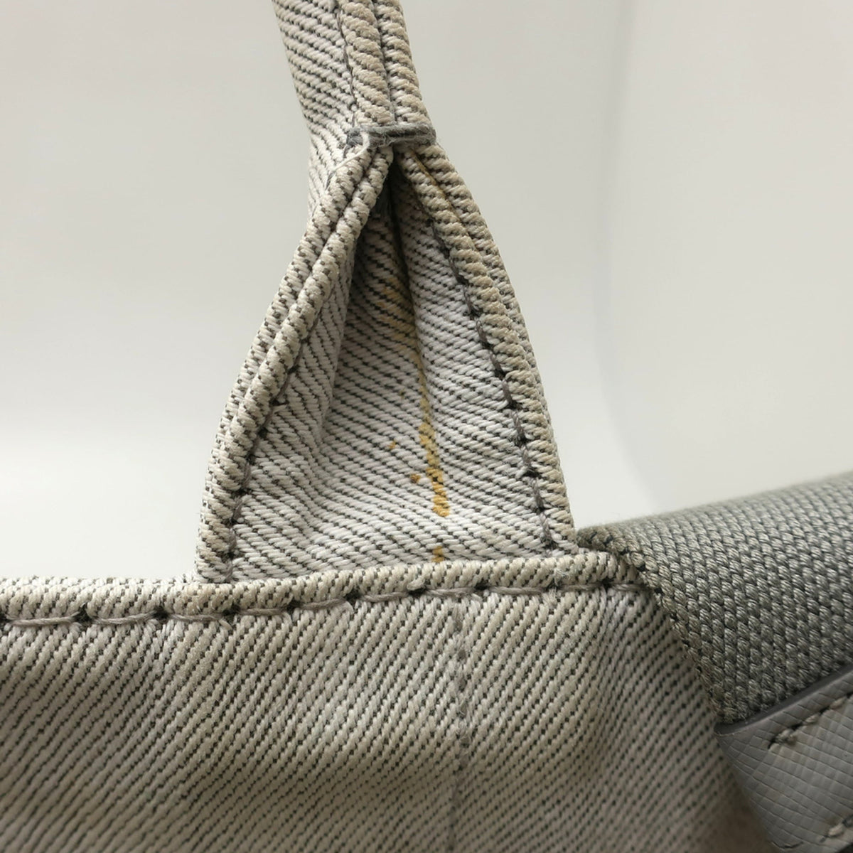 Prada Canapa Gold Cotton Canvas Handbag (Pre-Owned)