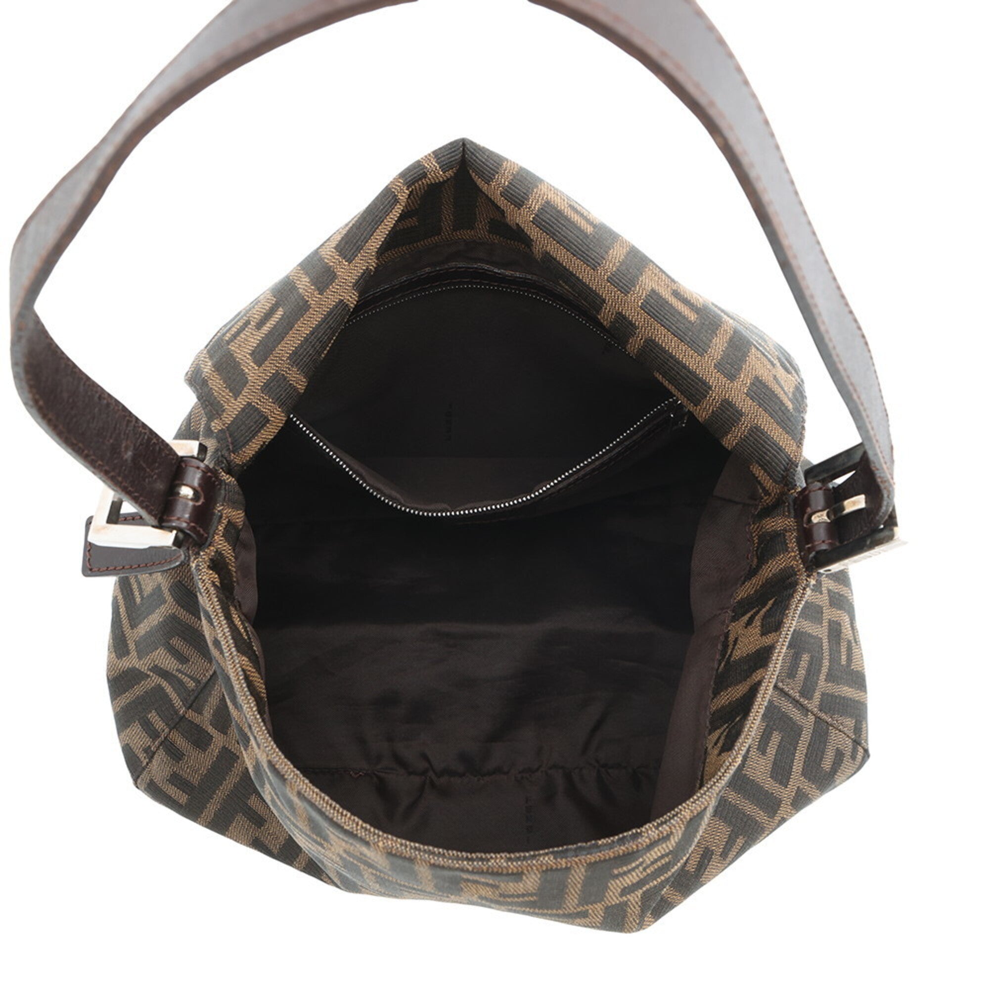 Fendi Brown Zucca Handbag Shoulder Bag (Pre-Owned)
