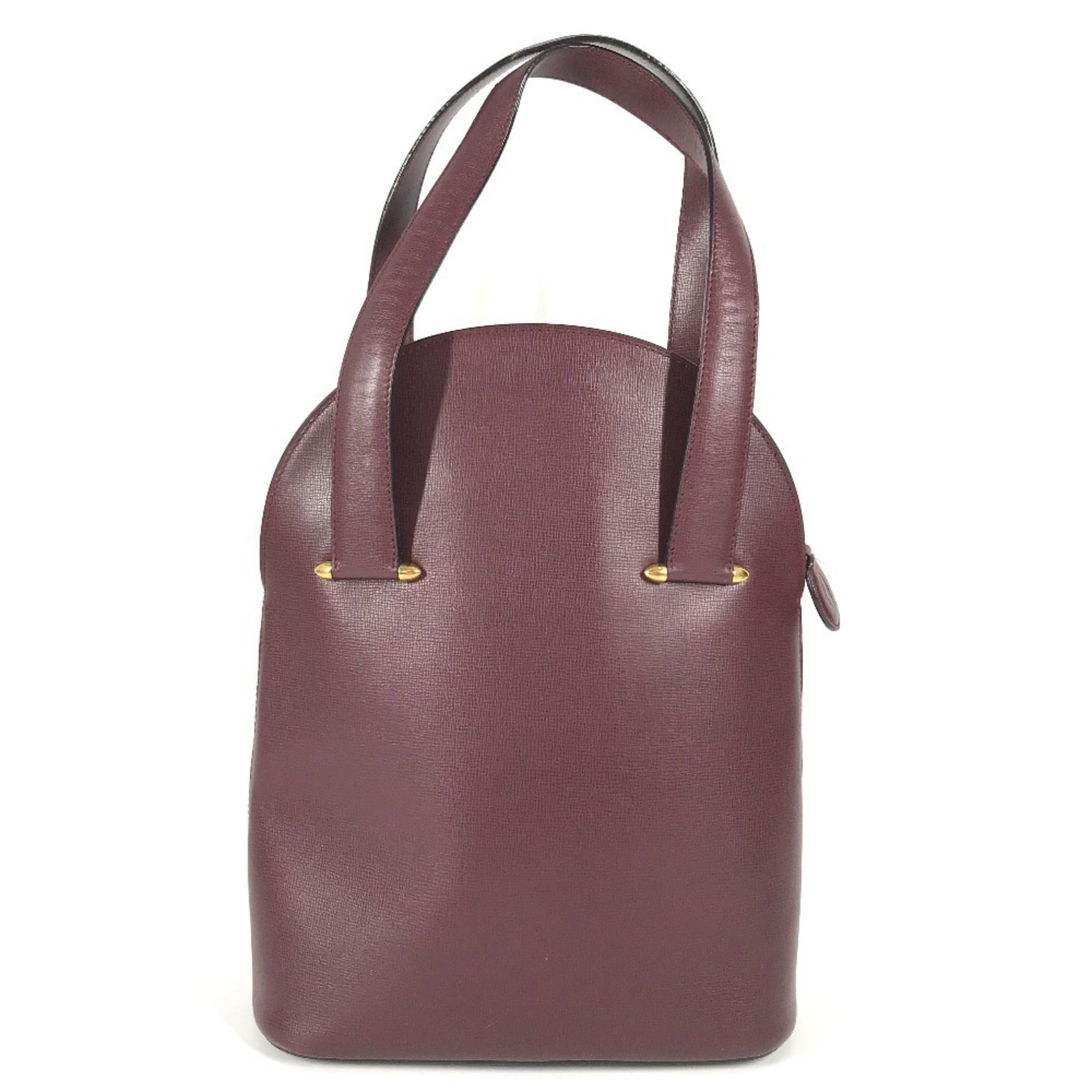 Cartier Bordeaux Leather Handbag Shoulder Bag Tote Bag (Pre-Owned)