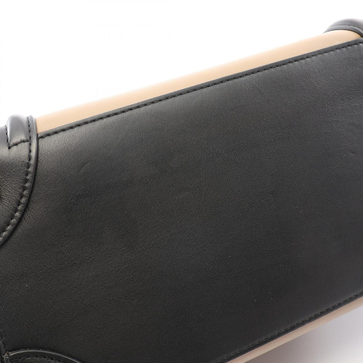 Celine Beige Black Blue Leather Suede Handbag (Pre-Owned)