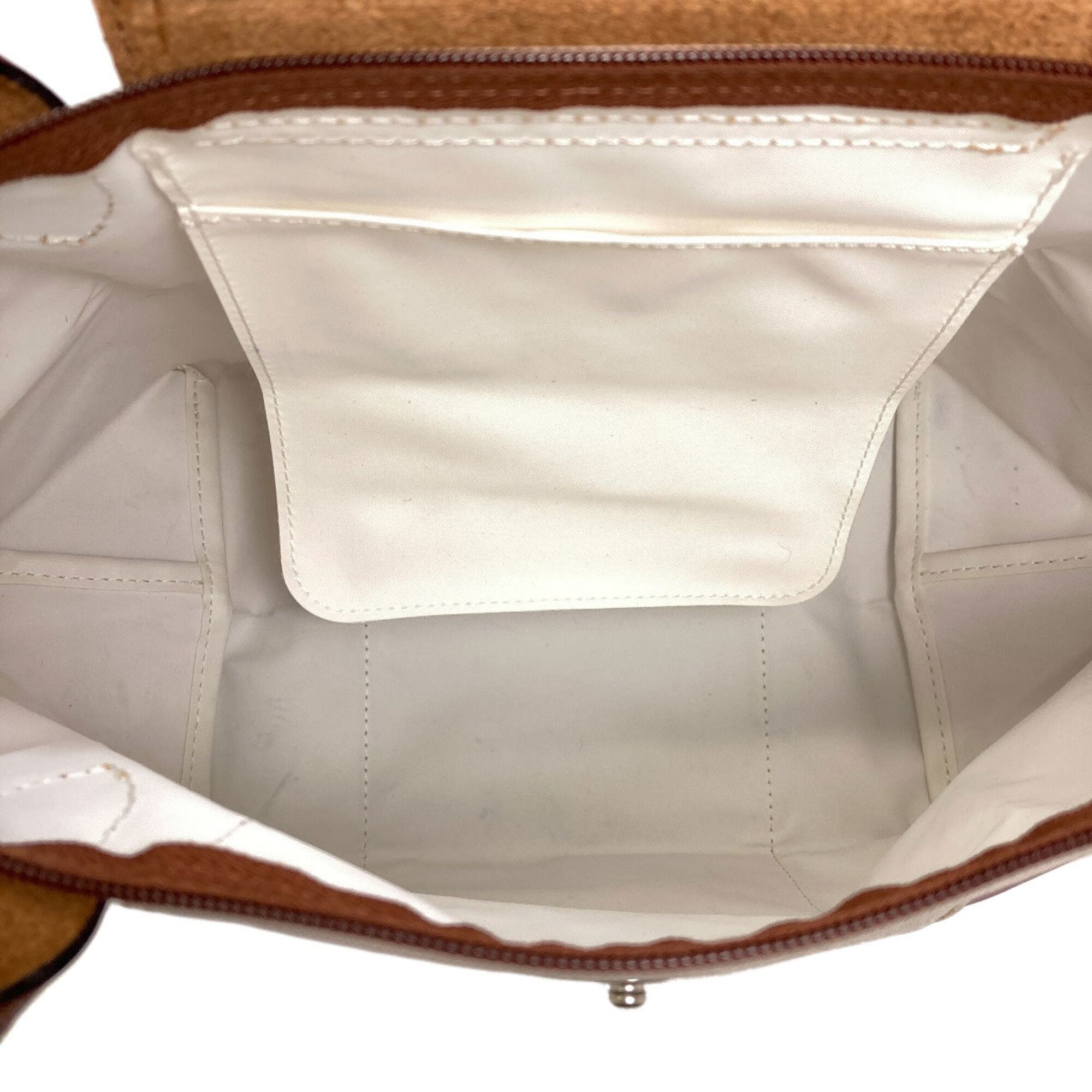 Longchamp Le Pliage Brown Light Gray Purple Nylon Handbag (Pre-Owned)