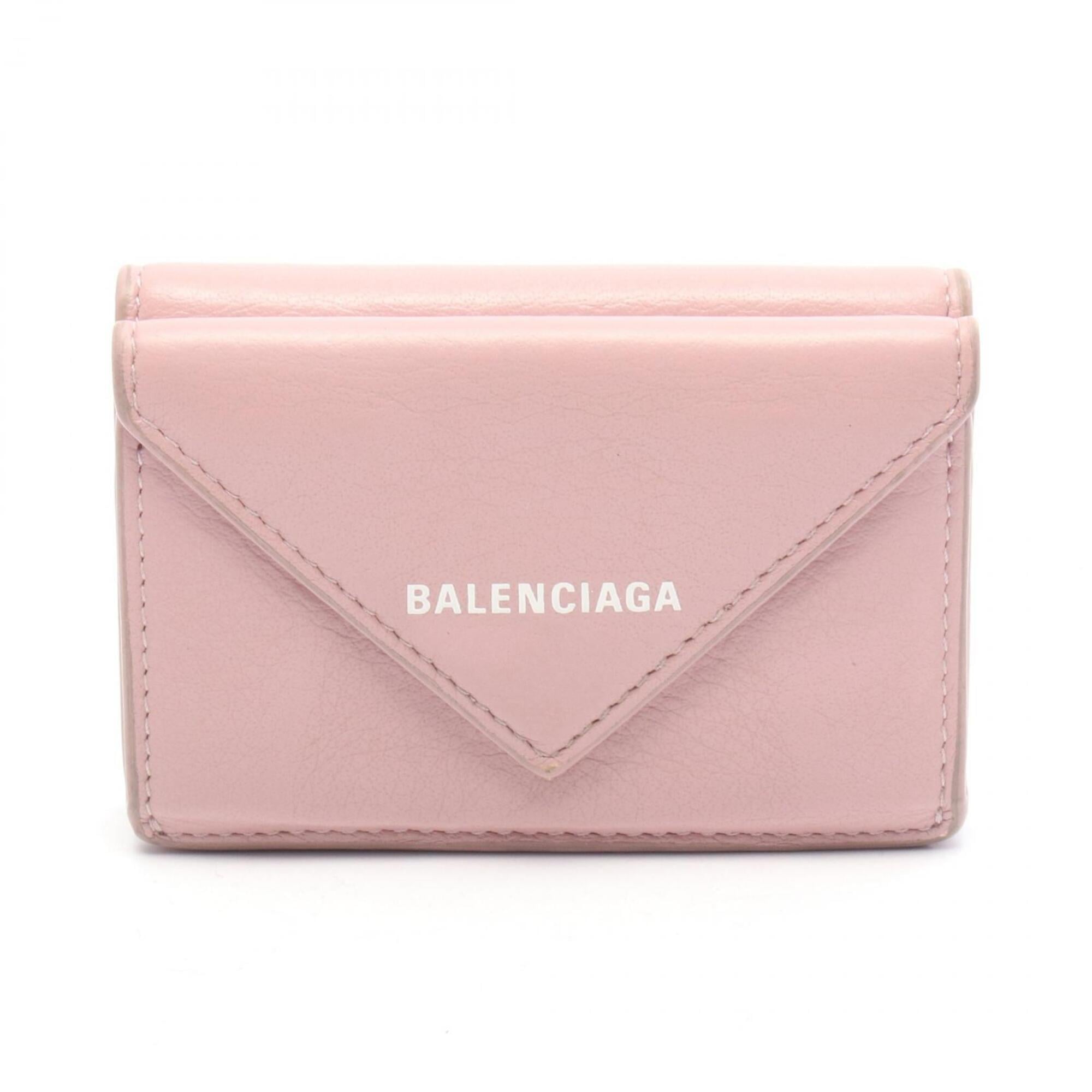 Balenciaga Pink Leather Wallet (Tri-Fold) (Pre-Owned)