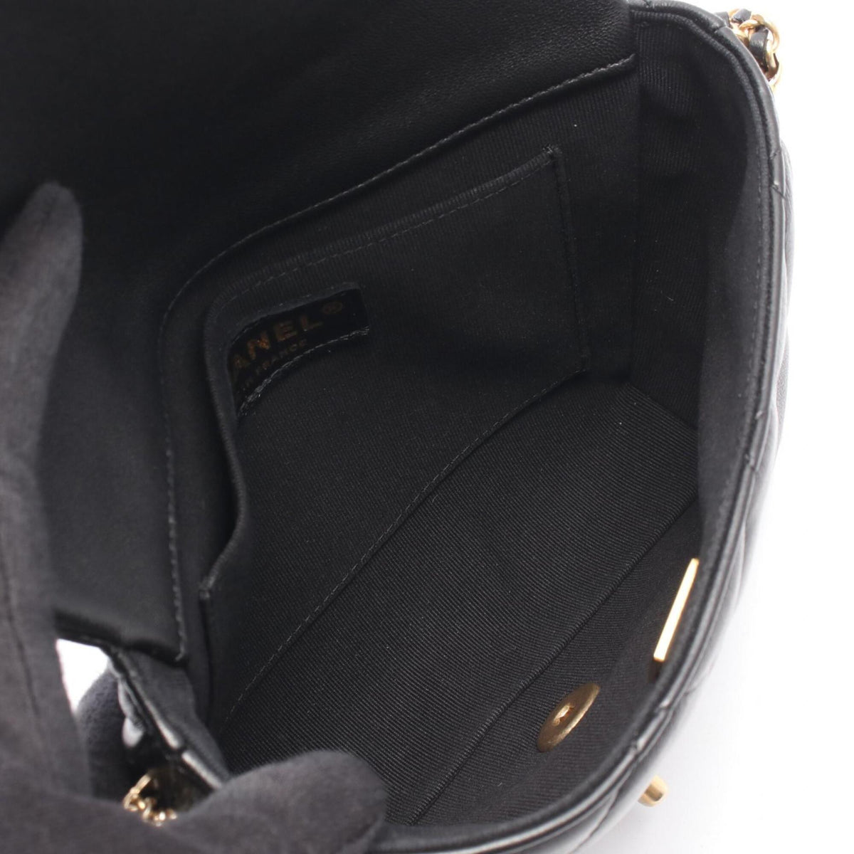 Chanel Black Leather Handbag Shoulder Bag (Pre-Owned)