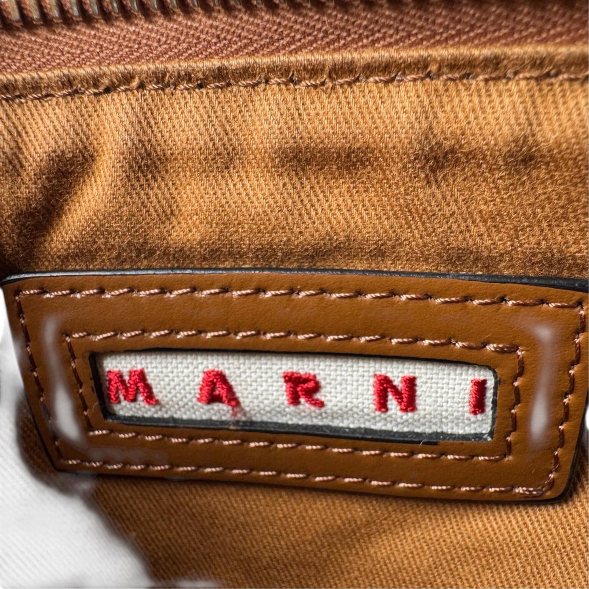 Marni Brown Raffia Cotton Leather Shoulder Bag (Pre-Owned)