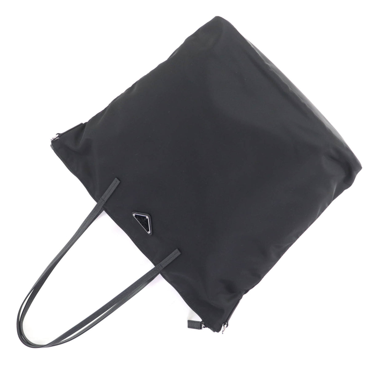Prada Black Nylon Leather Tote Bag (Pre-Owned)