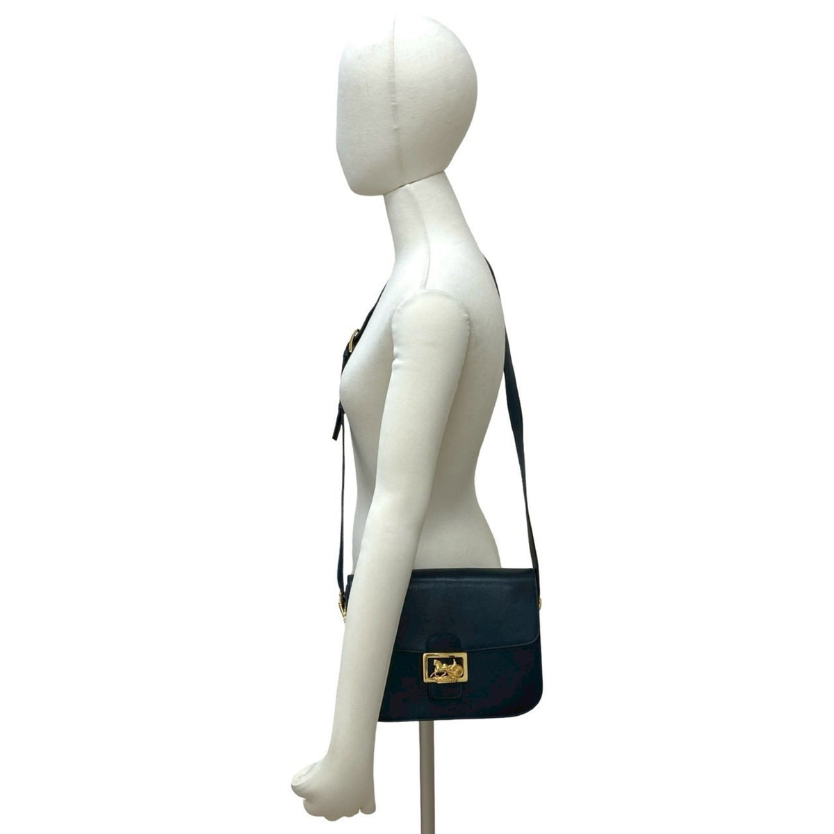 Celine Navy Leather Pochette Shoulder Bag (Pre-Owned)