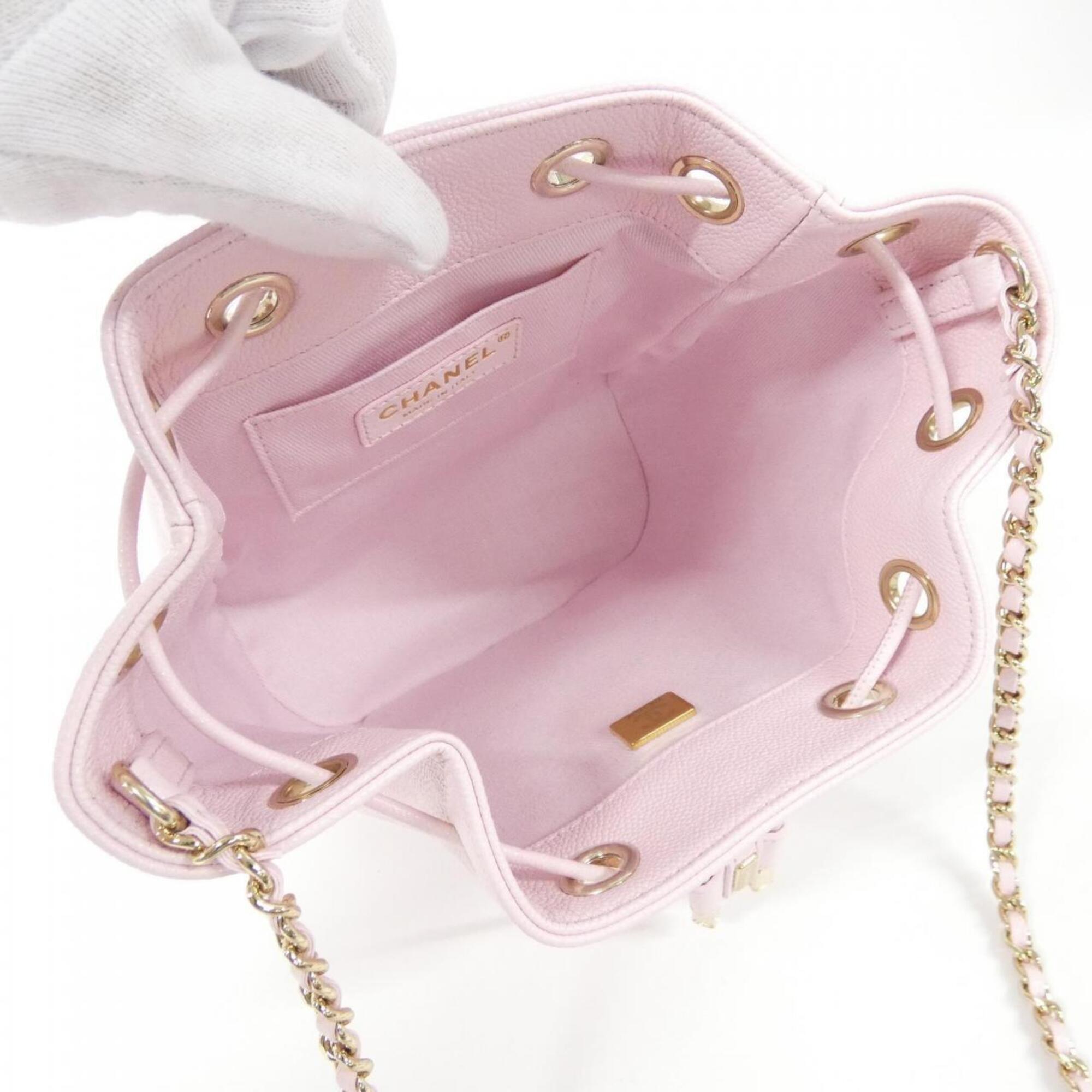 Chanel Pink Grained Calfskin Shoulder Bag (Pre-Owned)