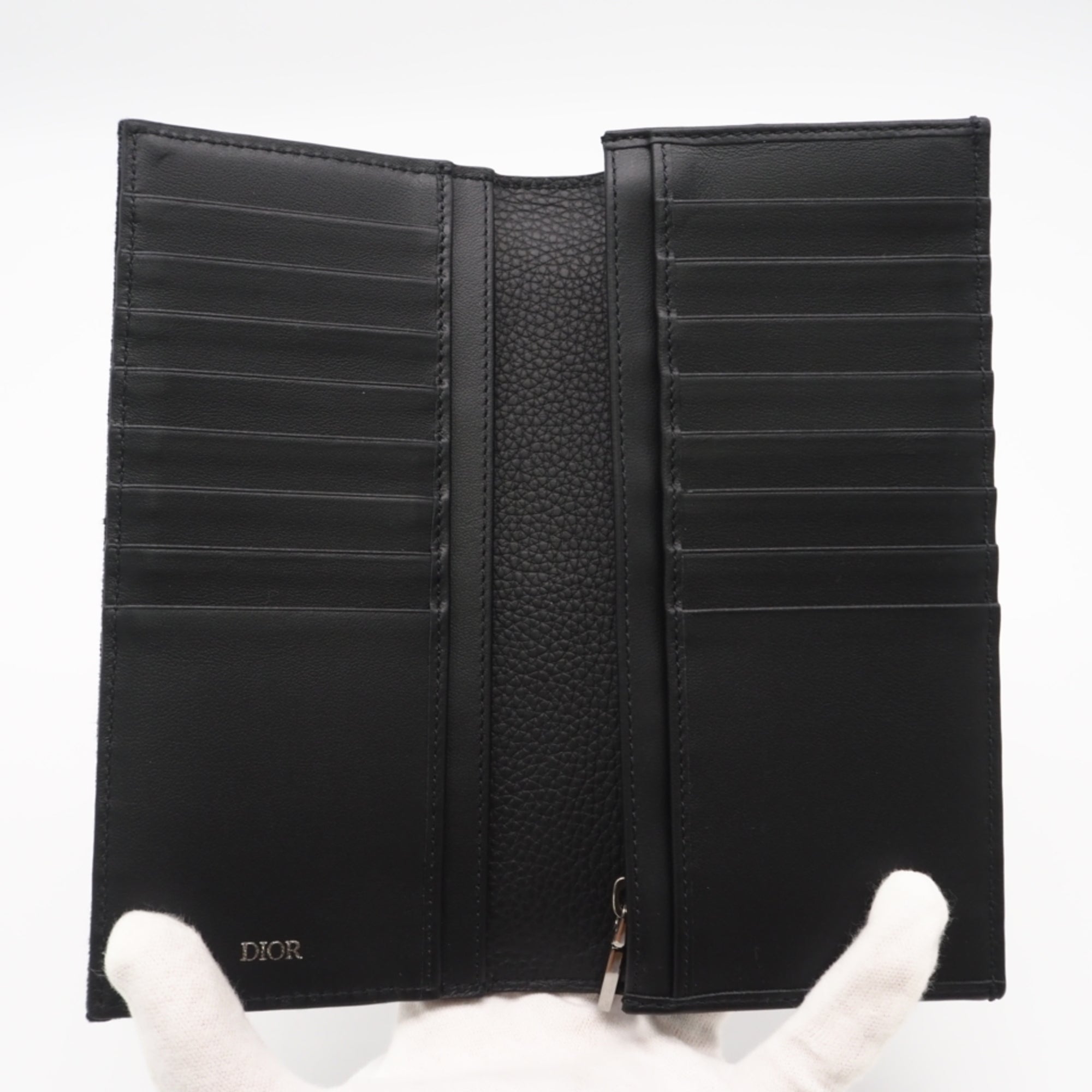 Christian Dior Black Jacquard Long Wallet (Bi-Fold) (Pre-Owned)