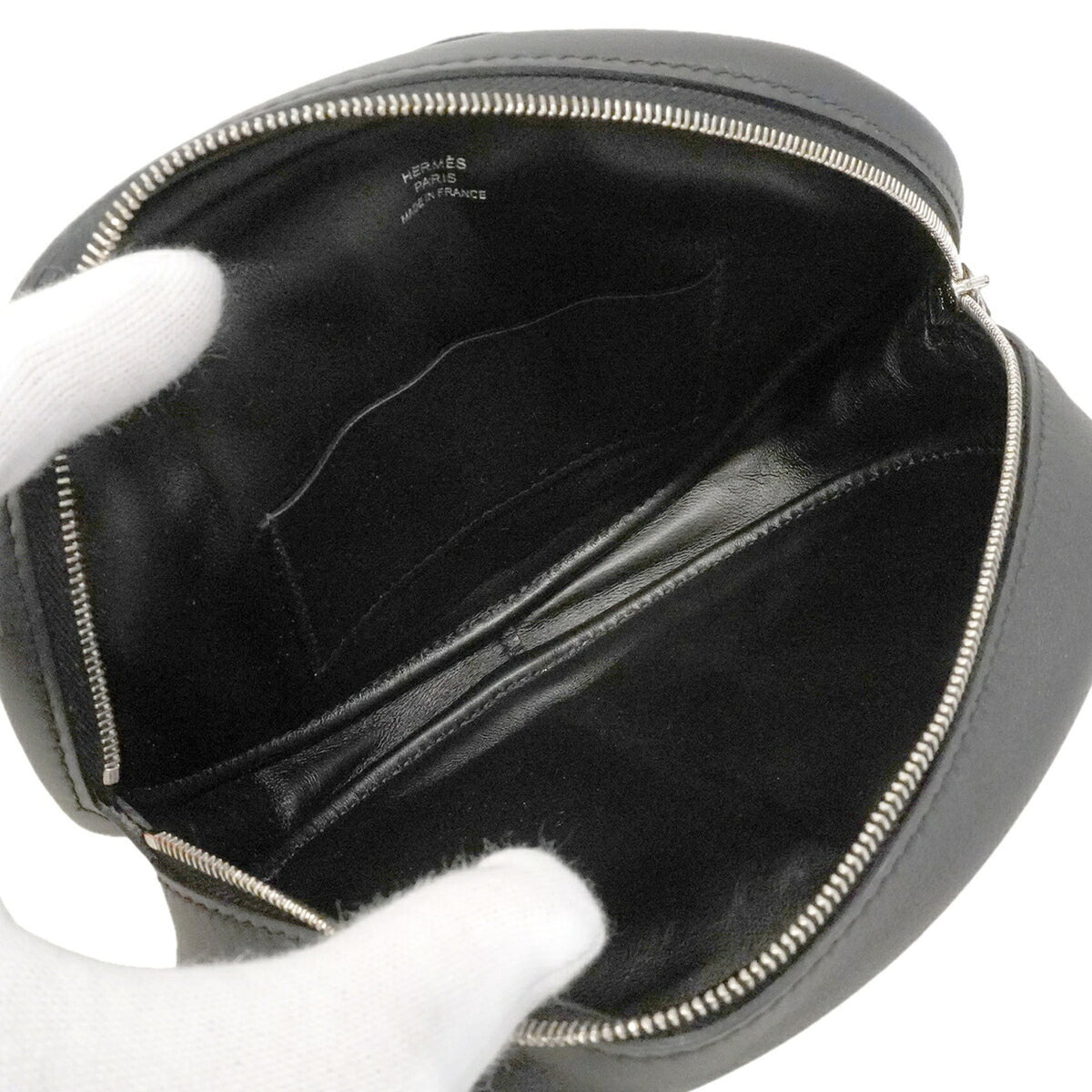 Hermes Black Swift Leather Shoulder Bag (Pre-Owned)