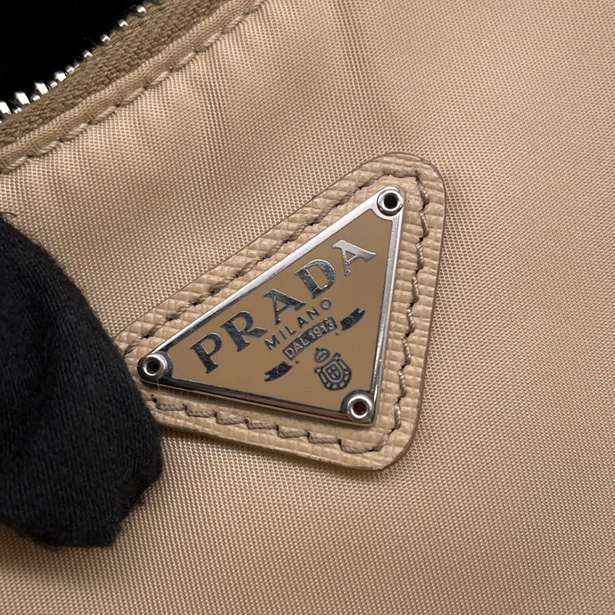 Prada Beige Nylon Handbag Shoulder Bag (Pre-Owned)