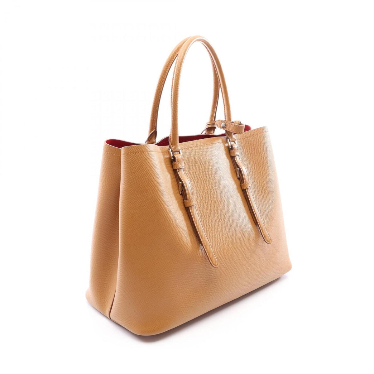 Prada Brown Leather Handbag Tote Bag (Pre-Owned)