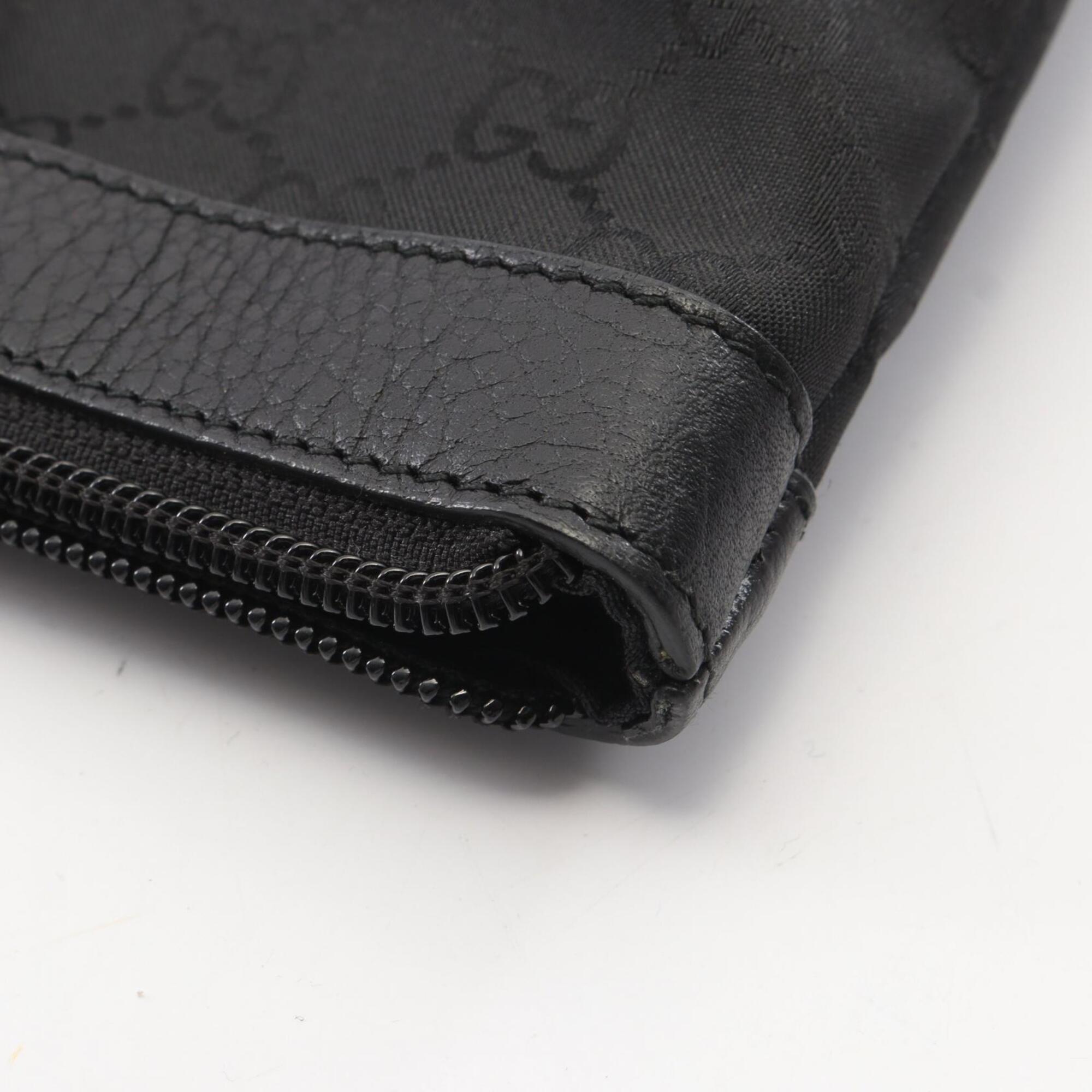 Gucci Black Nylon Leather Handbag Tote Bag (Pre-Owned)
