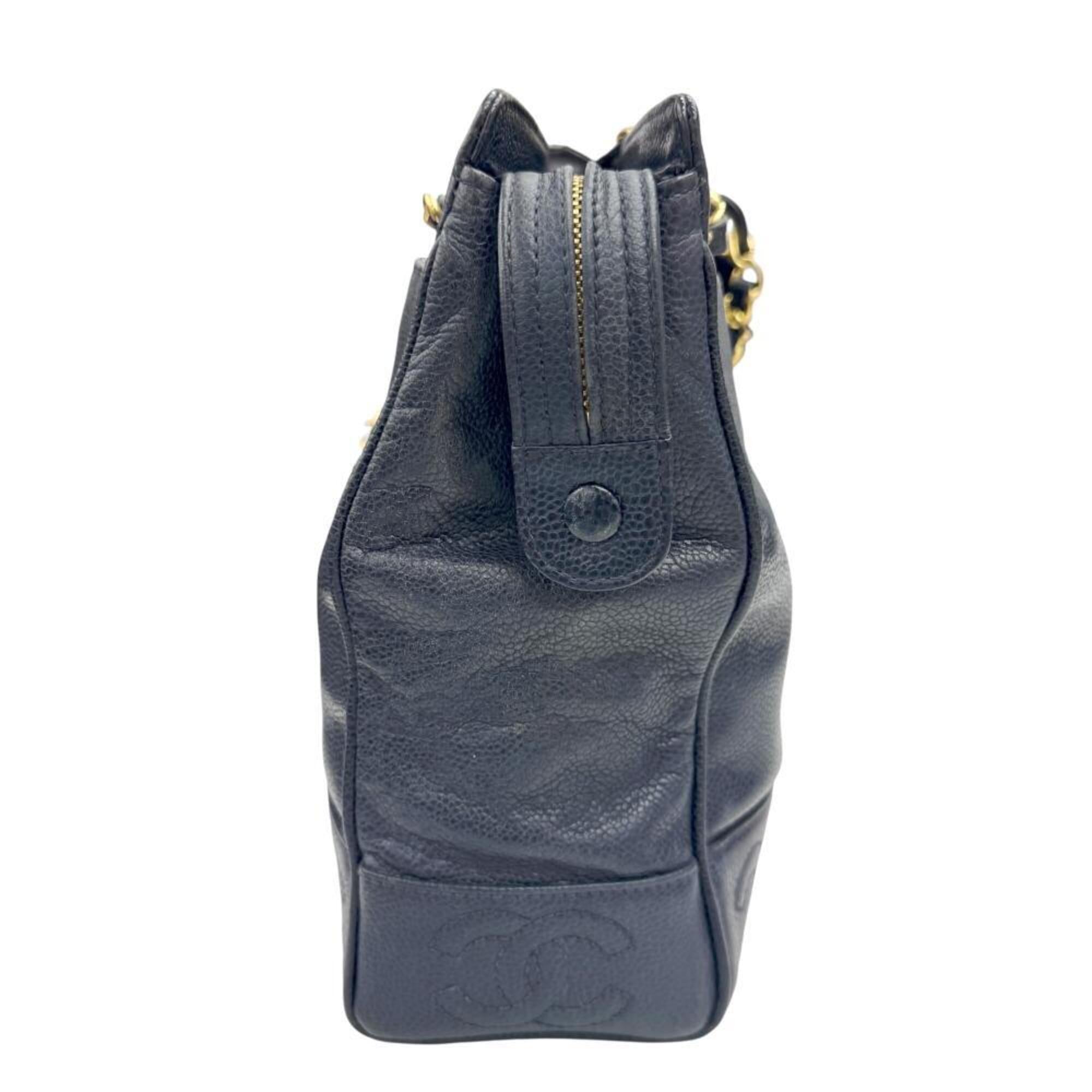Chanel Navy Grained Calfskin Tote Bag (Pre-Owned)