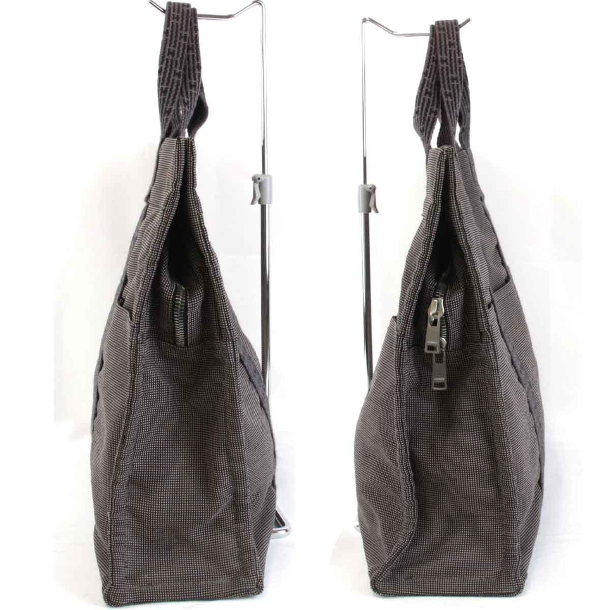 Hermes Gray Canvas Handbag (Pre-Owned)