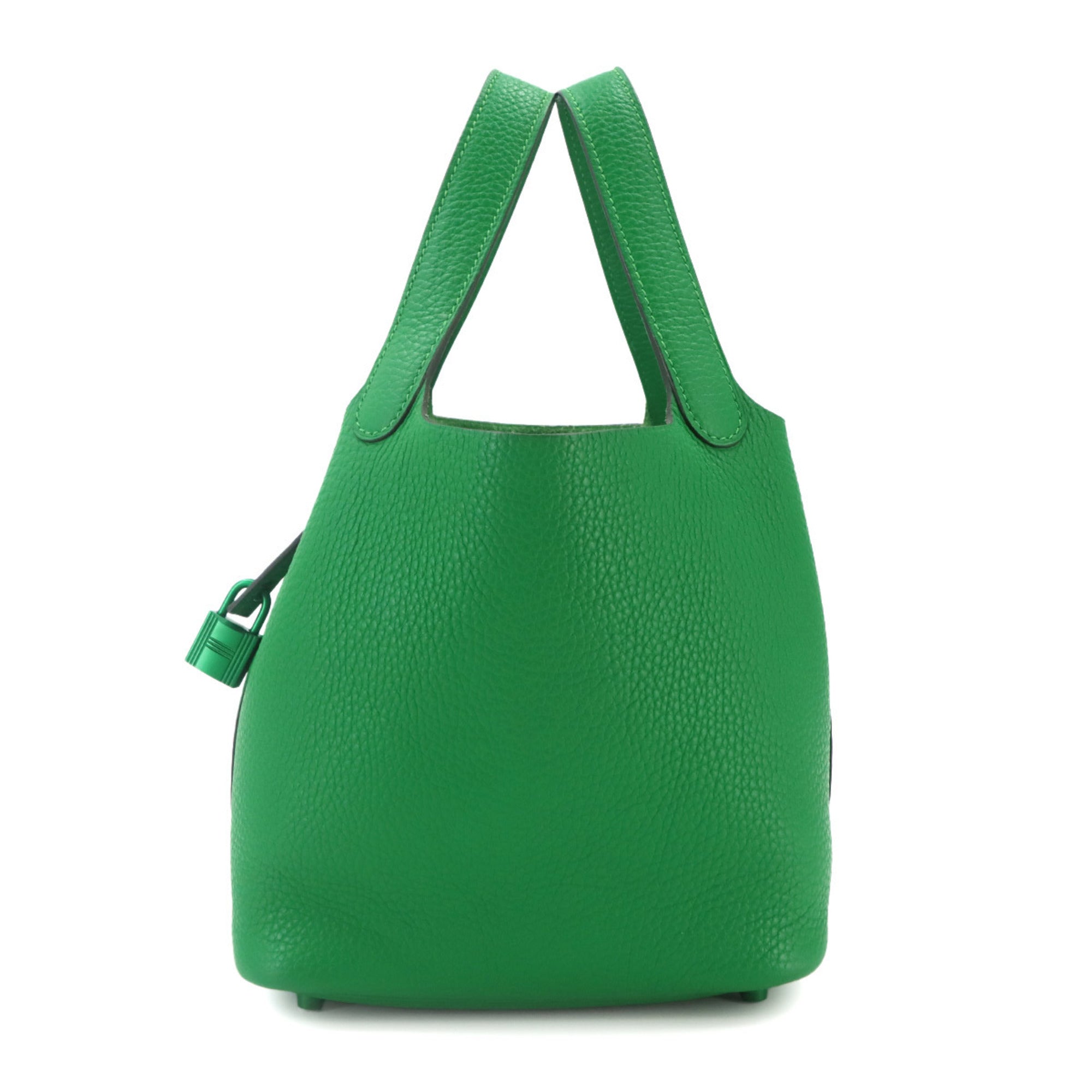 Hermes Green Taurillon Clemence Leather Handbag (Pre-Owned)