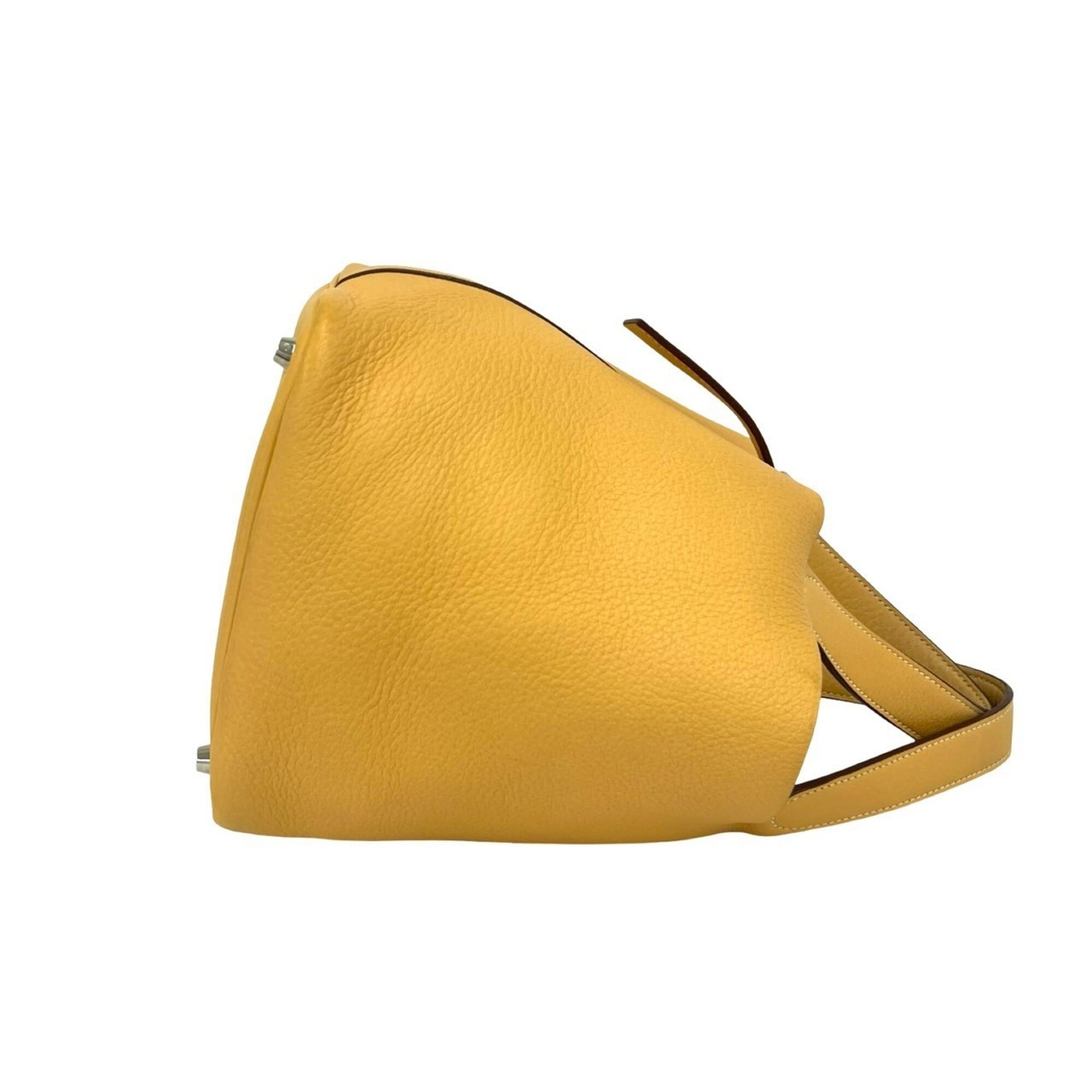 Hermes Yellow Taurillon Clemence Leather Handbag Tote Bag (Pre-Owned)