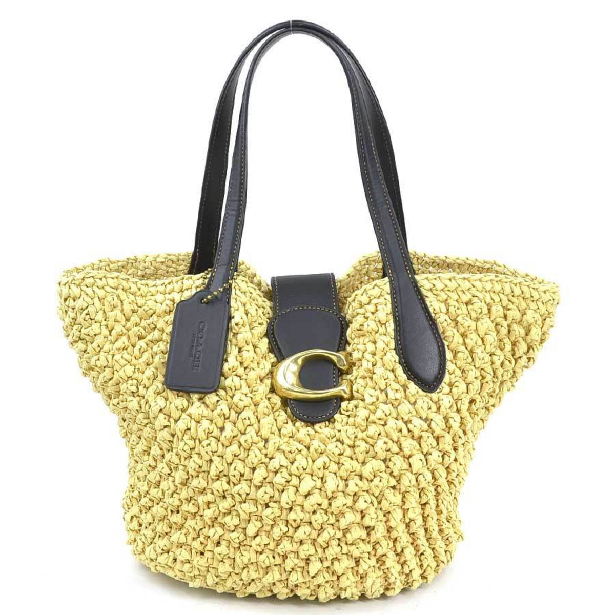 Coach Black Raffia Leather Handbag Pouch (Pre-Owned)