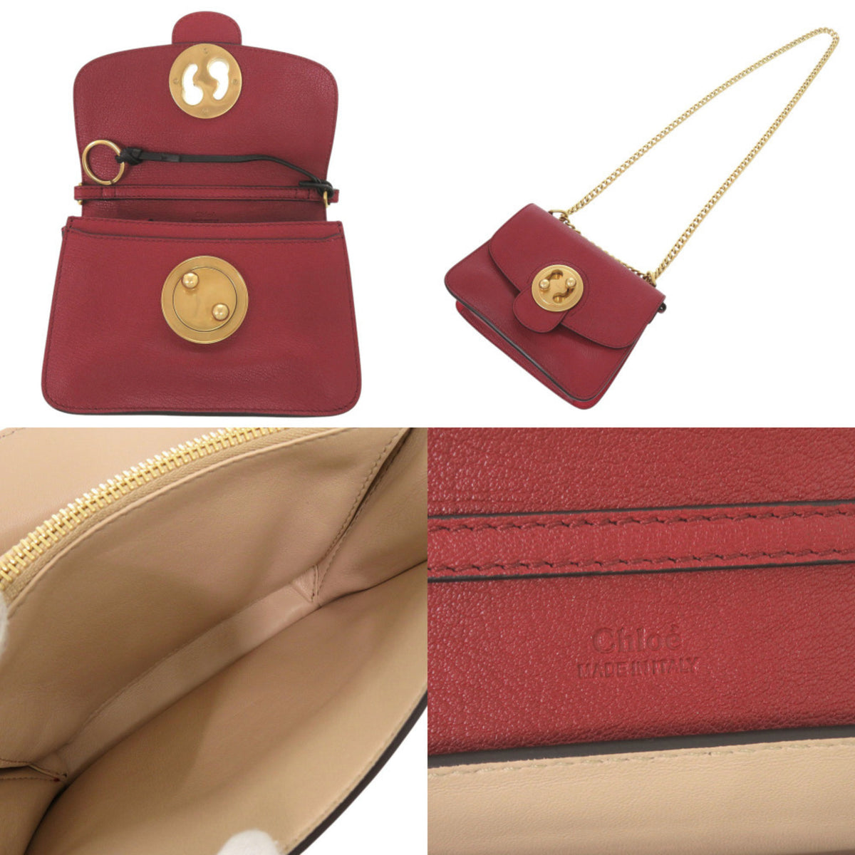 Chloé Red Color Leather Shoulder Bag (Pre-Owned)