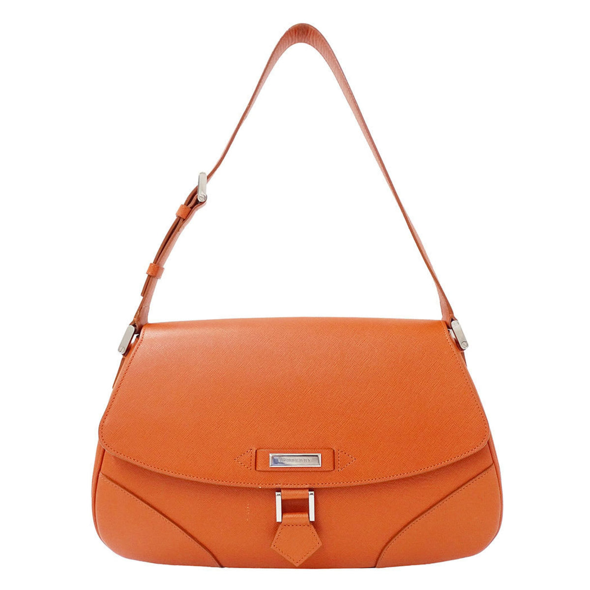 Burberry Orange Leather Handbag Shoulder Bag (Pre-Owned)