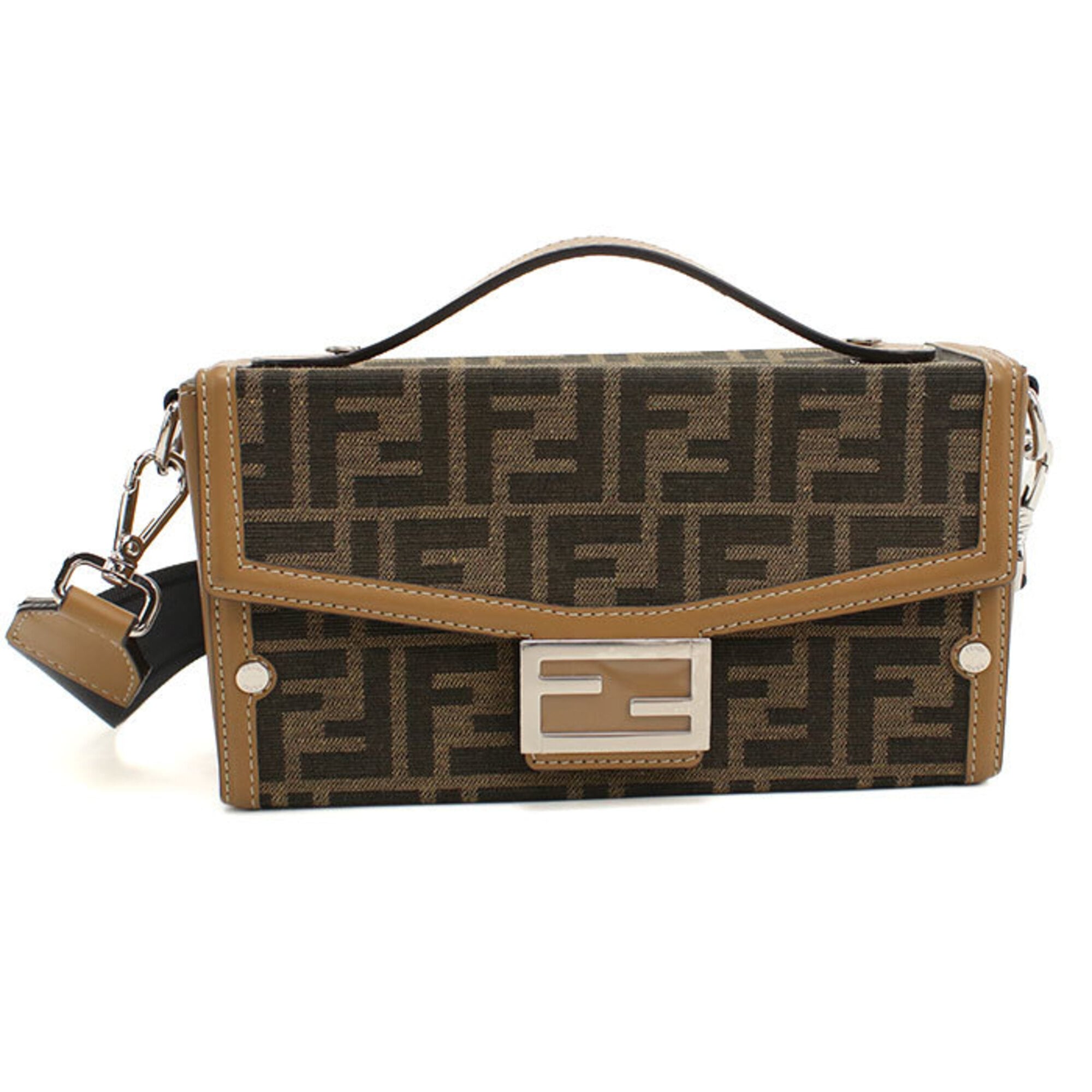 Fendi Brown Jacquard Handbag (Pre-Owned)