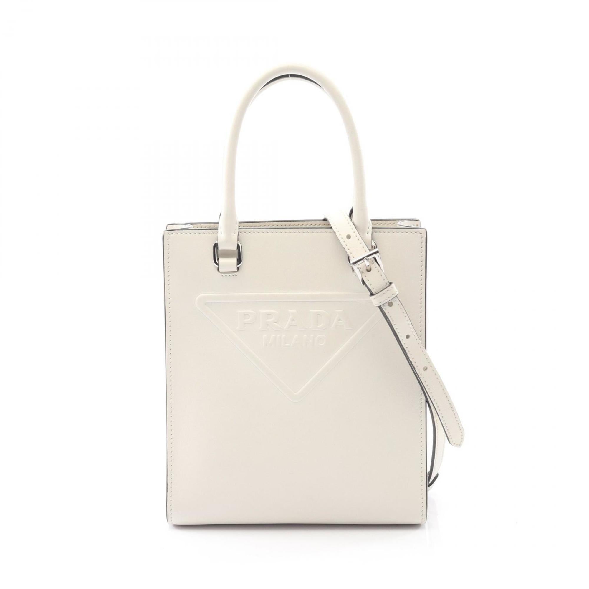 Prada White Leather Handbag (Pre-Owned)