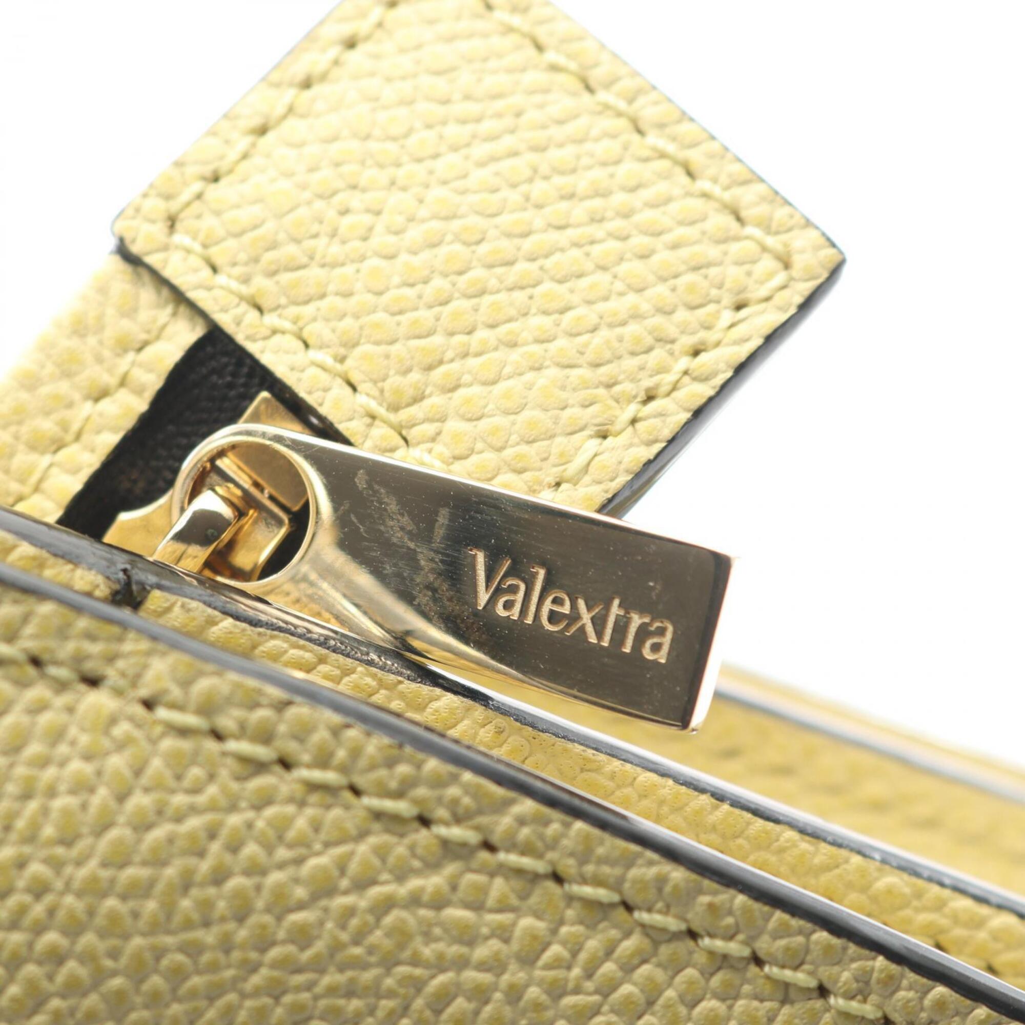 Valextra Yellow Leather Handbag Shoulder Bag (Pre-Owned)