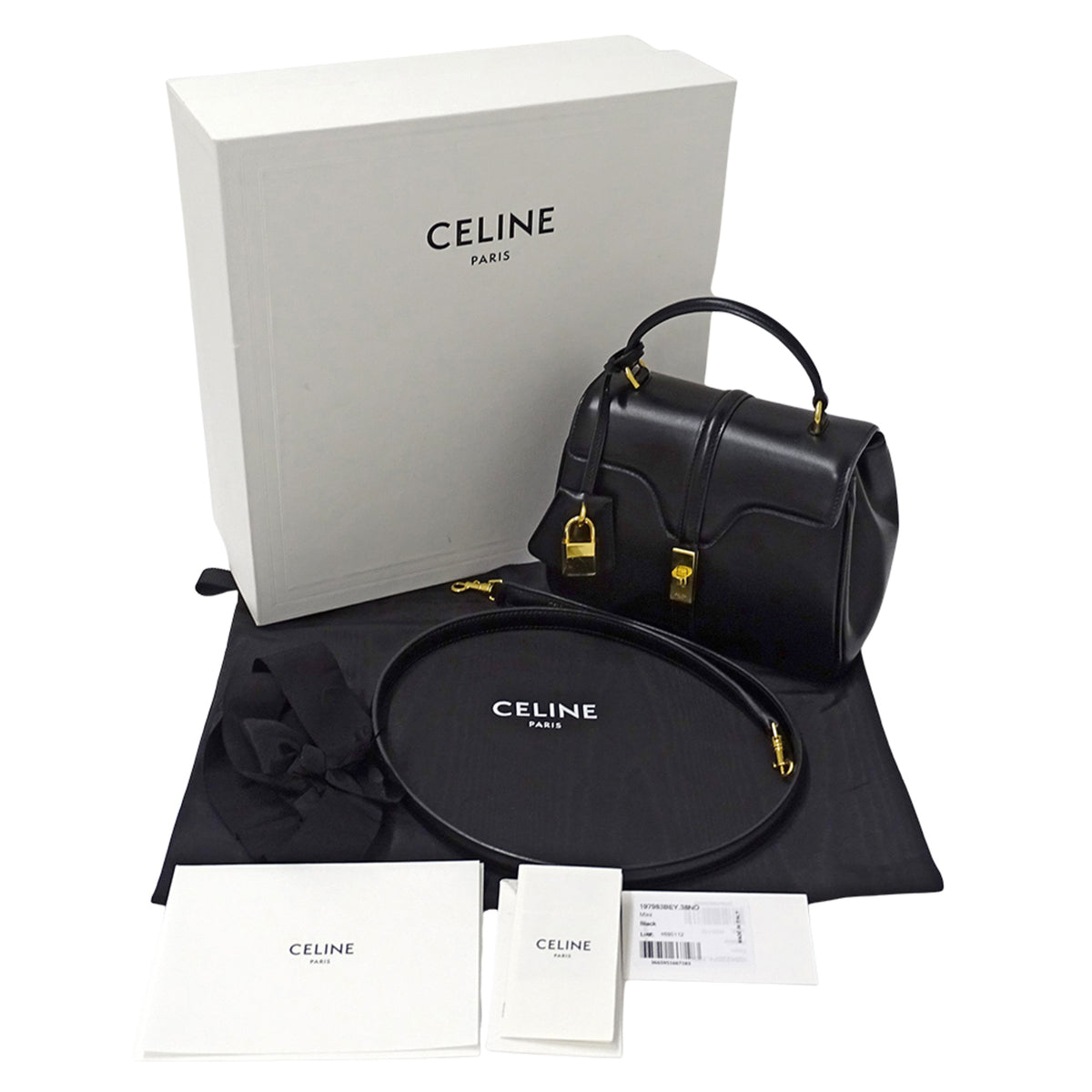 Celine Black Leather Handbag Shoulder Bag (Pre-Owned)