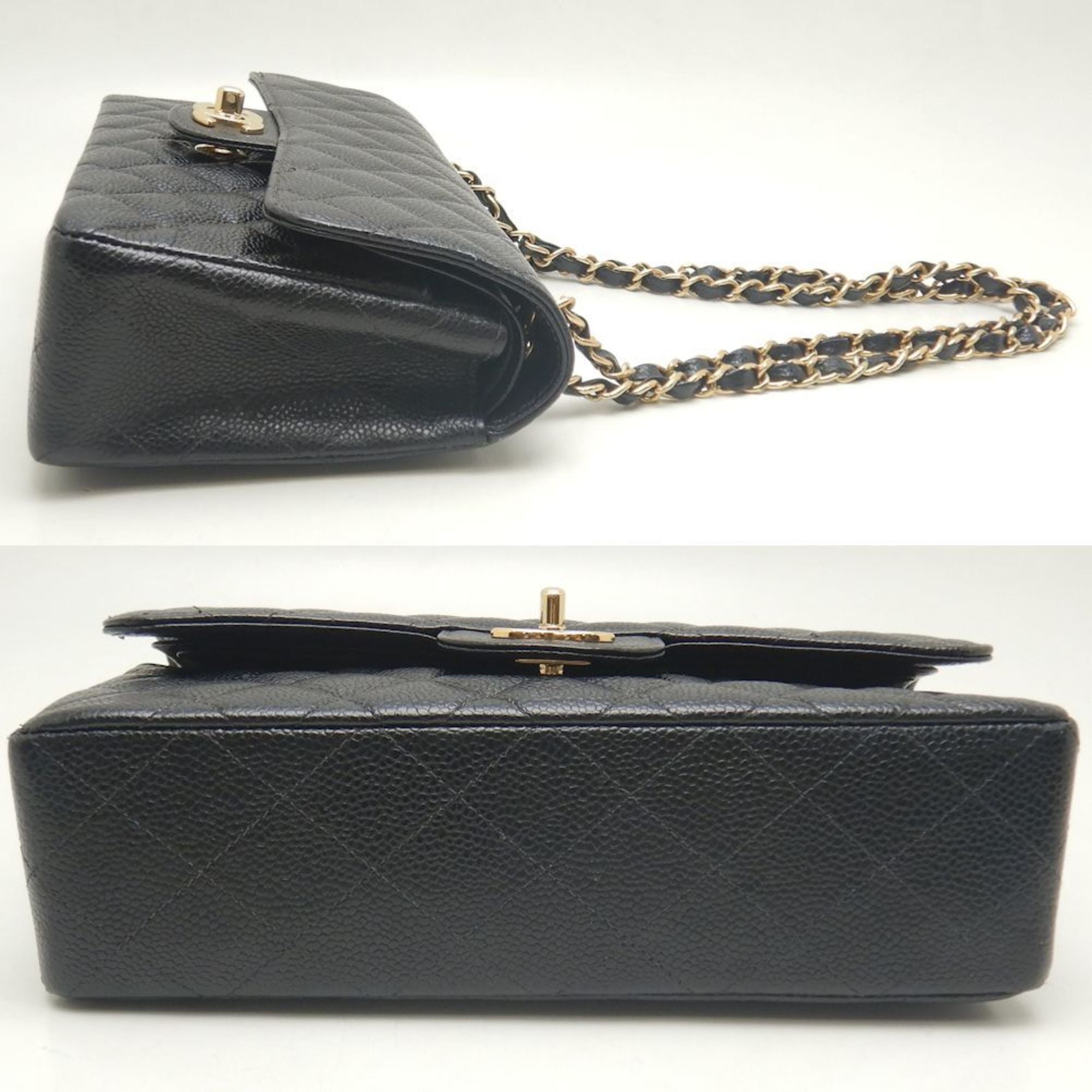 Chanel Black Caviar Leather Shoulder Bag (Pre-Owned)