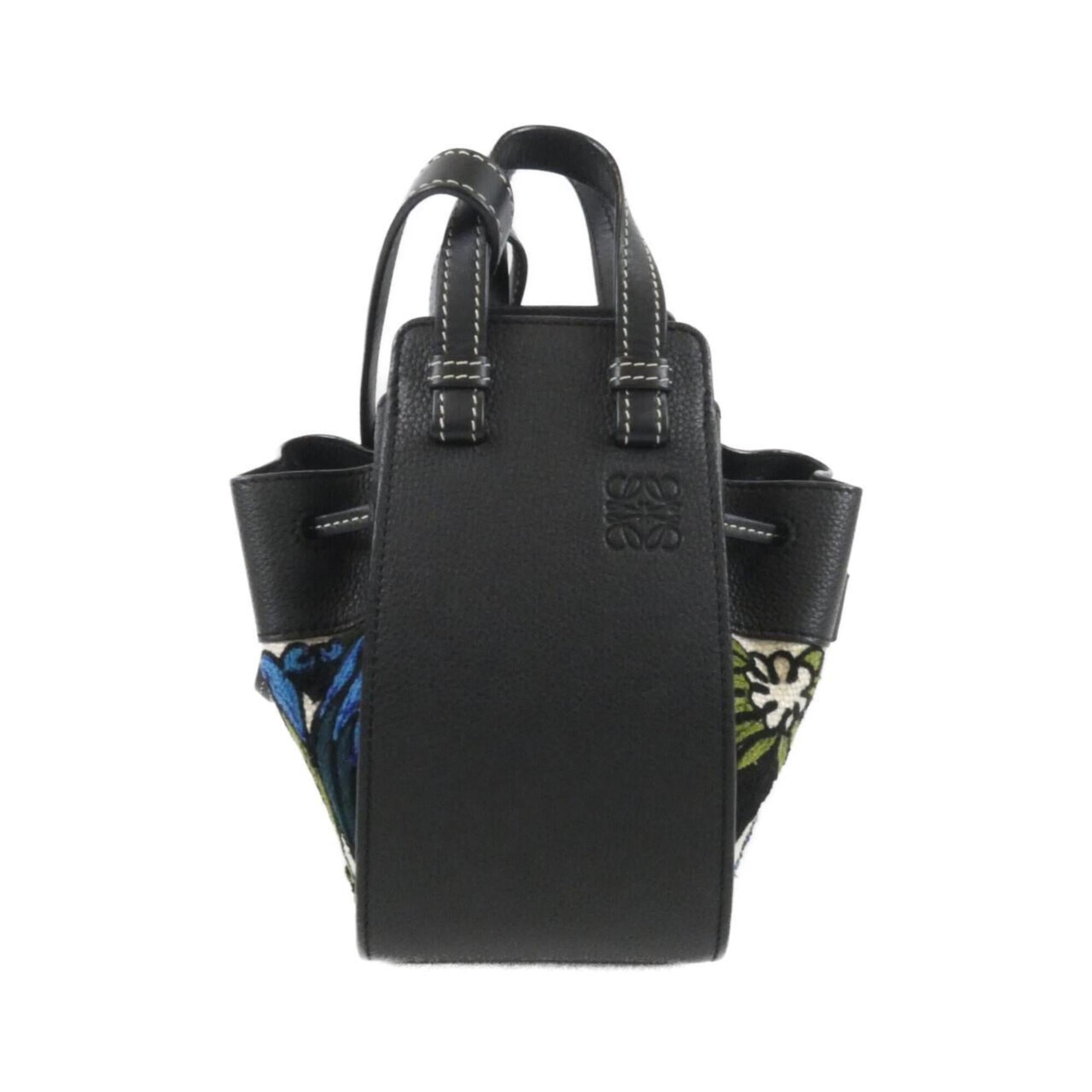 Loewe Black Canvas Leather Shoulder Bag (Pre-Owned)