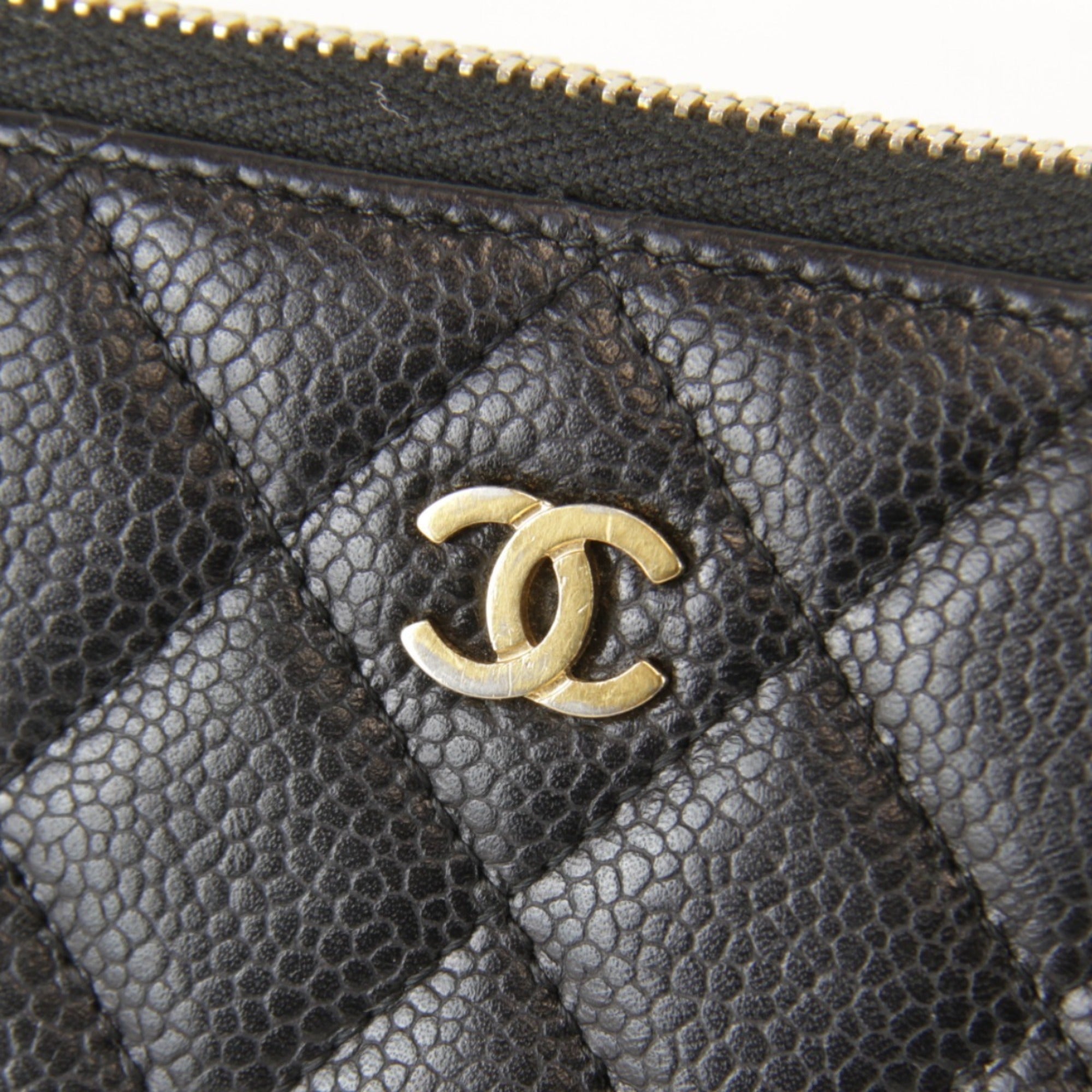 Chanel Black Leather Long Wallet (Bi-Fold) (Pre-Owned)