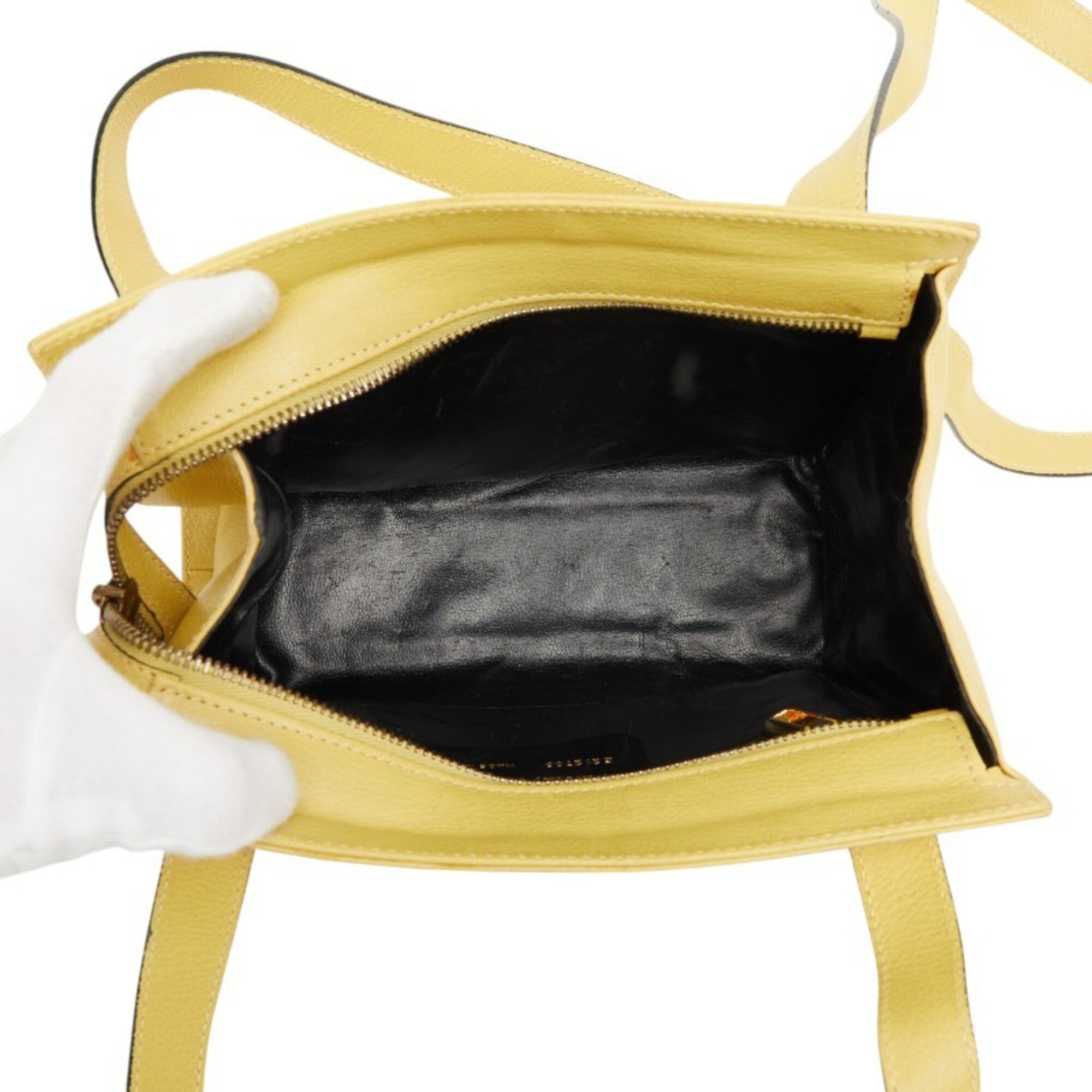 Salvatore Ferragamo Yellow Leather Handbag Shoulder Bag (Pre-Owned)