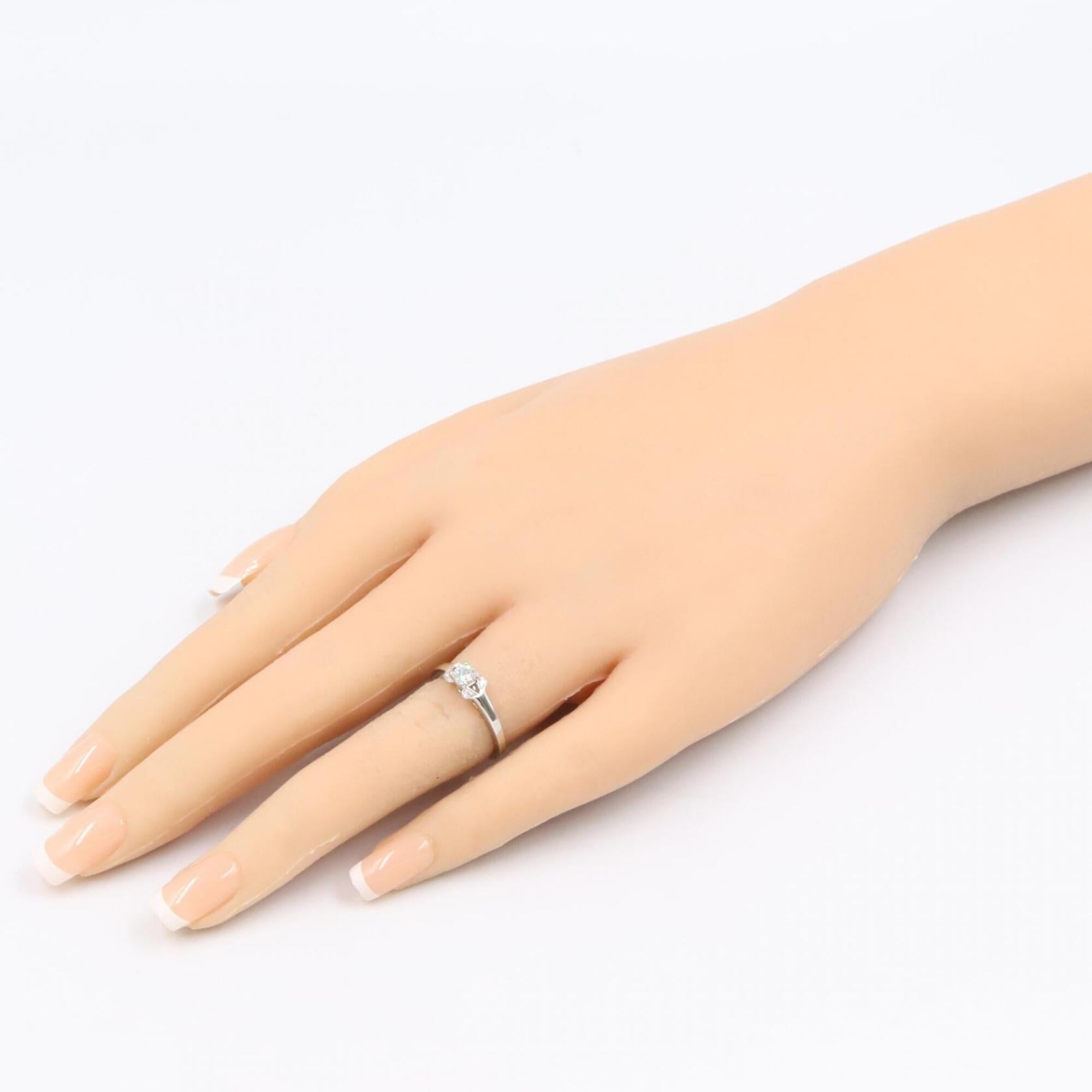 Cartier Silver Clear Platinum 950 Band Ring (Pre-Owned)