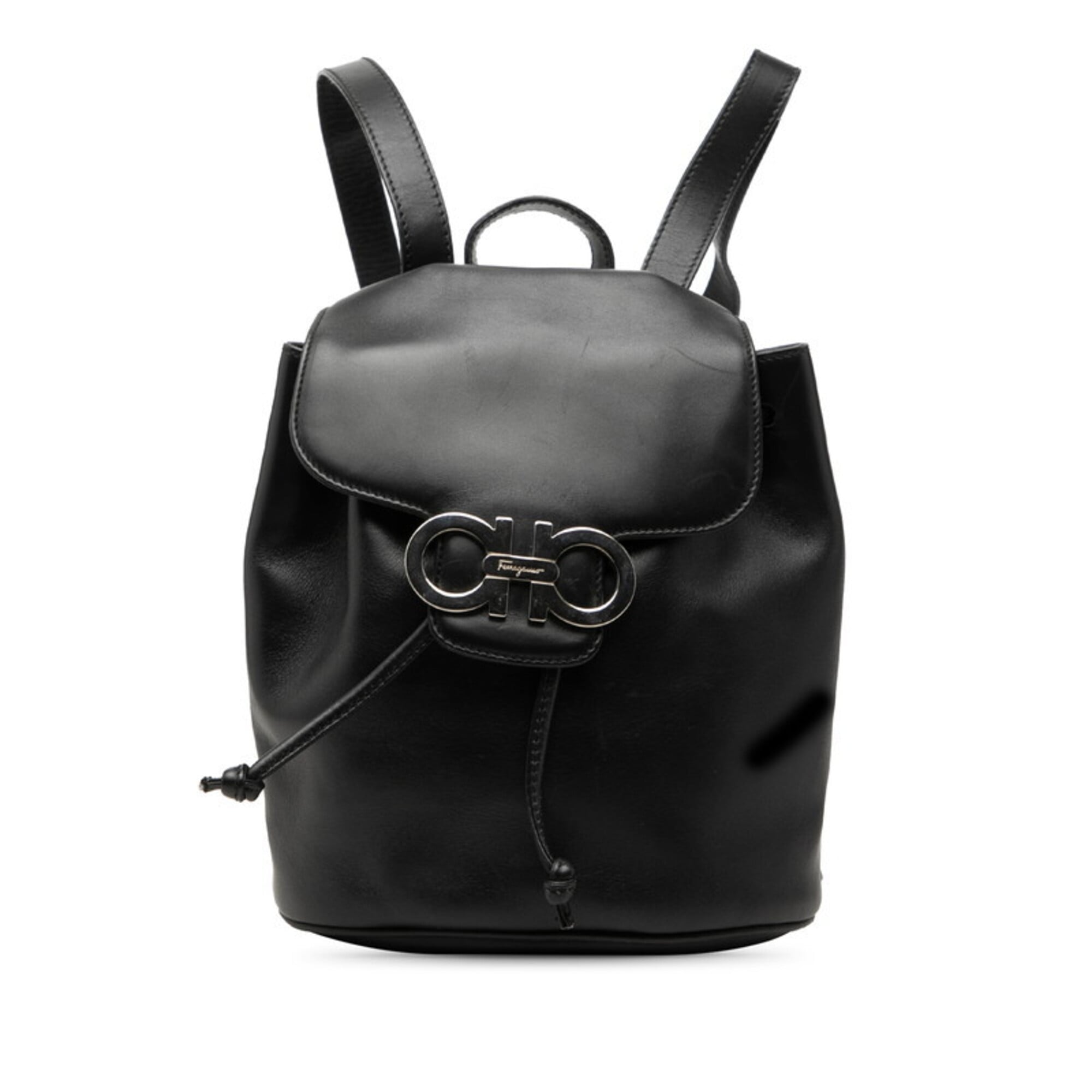 Salvatore Ferragamo Black Leather Backpack (Pre-Owned)