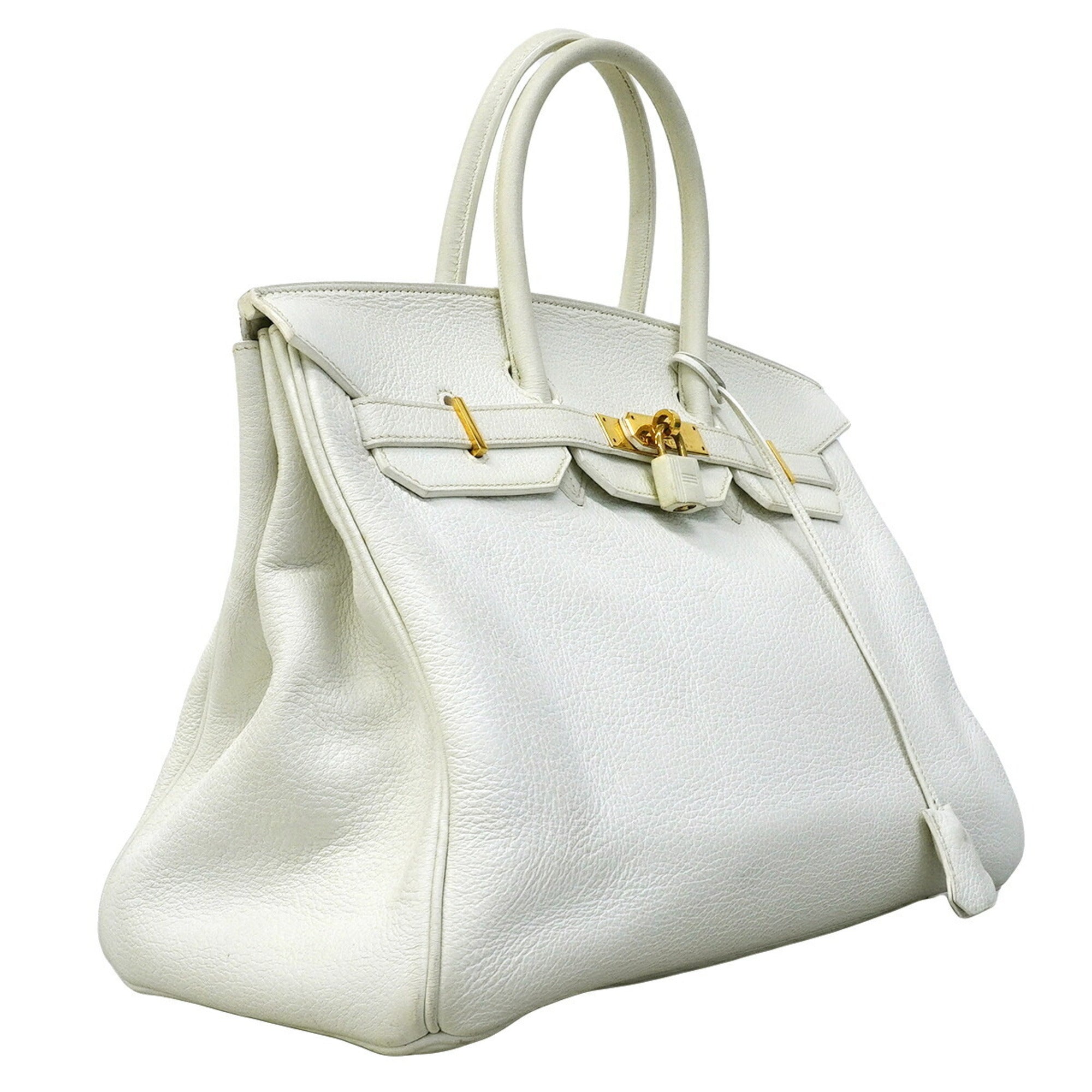 Hermes White Togo Leather Handbag (Pre-Owned)