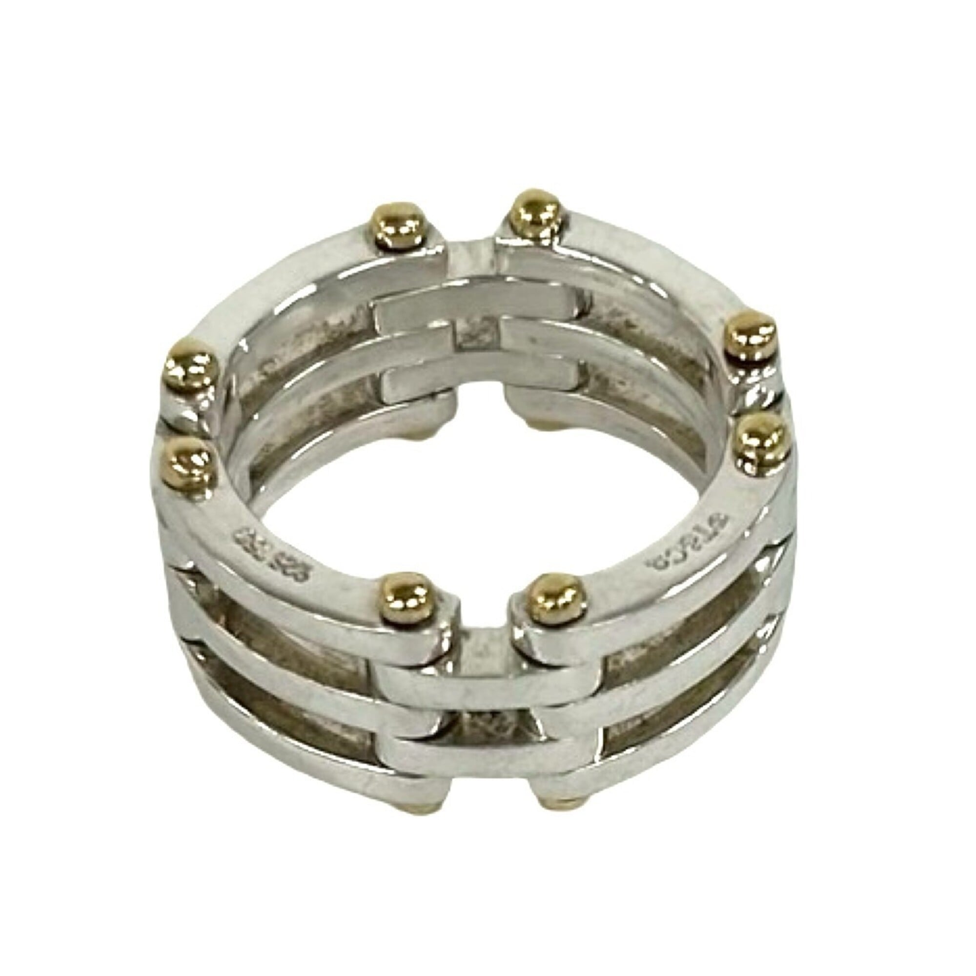 Tiffany Gold Silver Yellow Gold (18K) Silver 925 Band Ring (Pre-Owned)