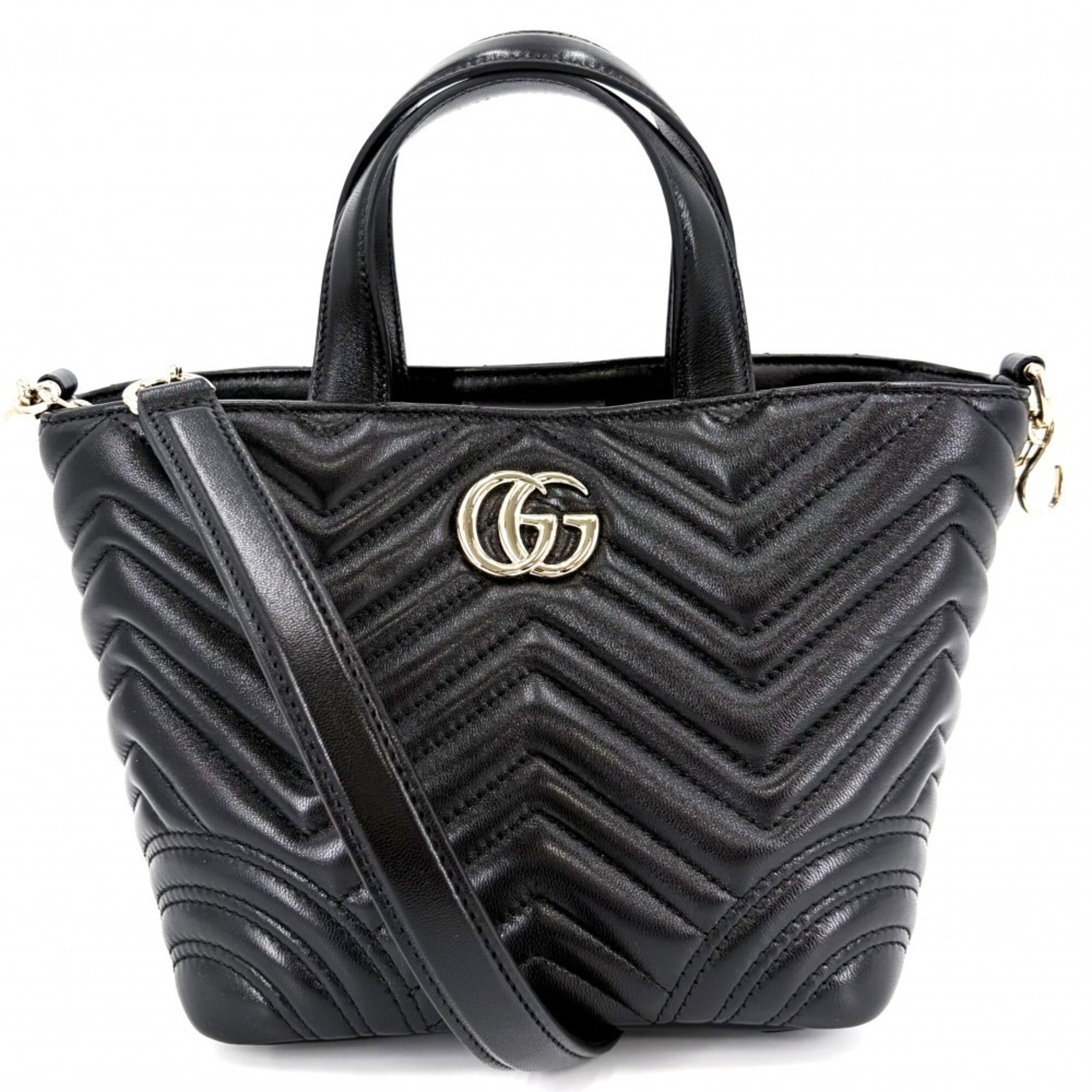 Gucci Black Leather Handbag Shoulder Bag (Pre-Owned)