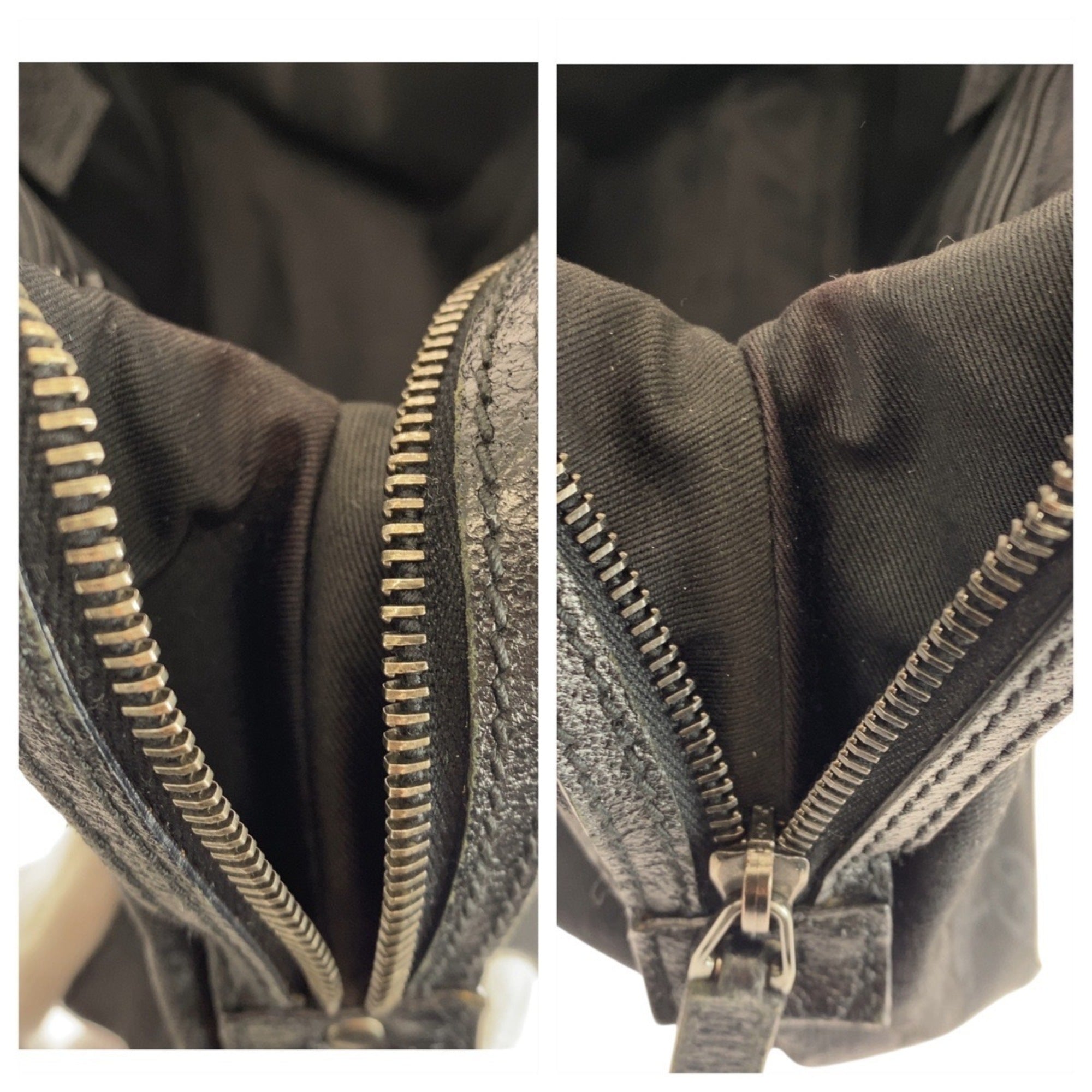 Gucci Black Gg Canvas Leather Handbag Tote Bag (Pre-Owned)