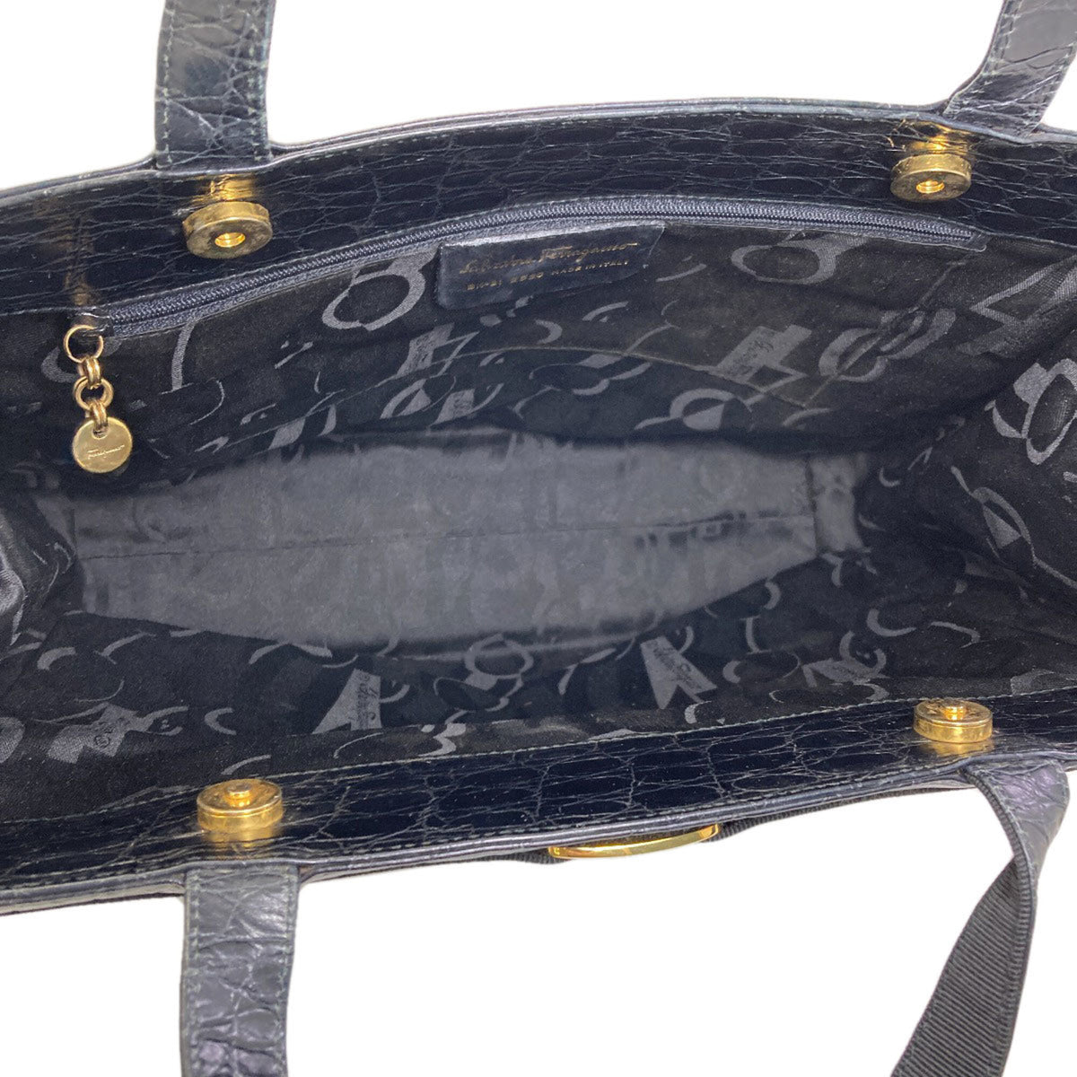 Salvatore Ferragamo Black Leather Tote Bag (Pre-Owned)