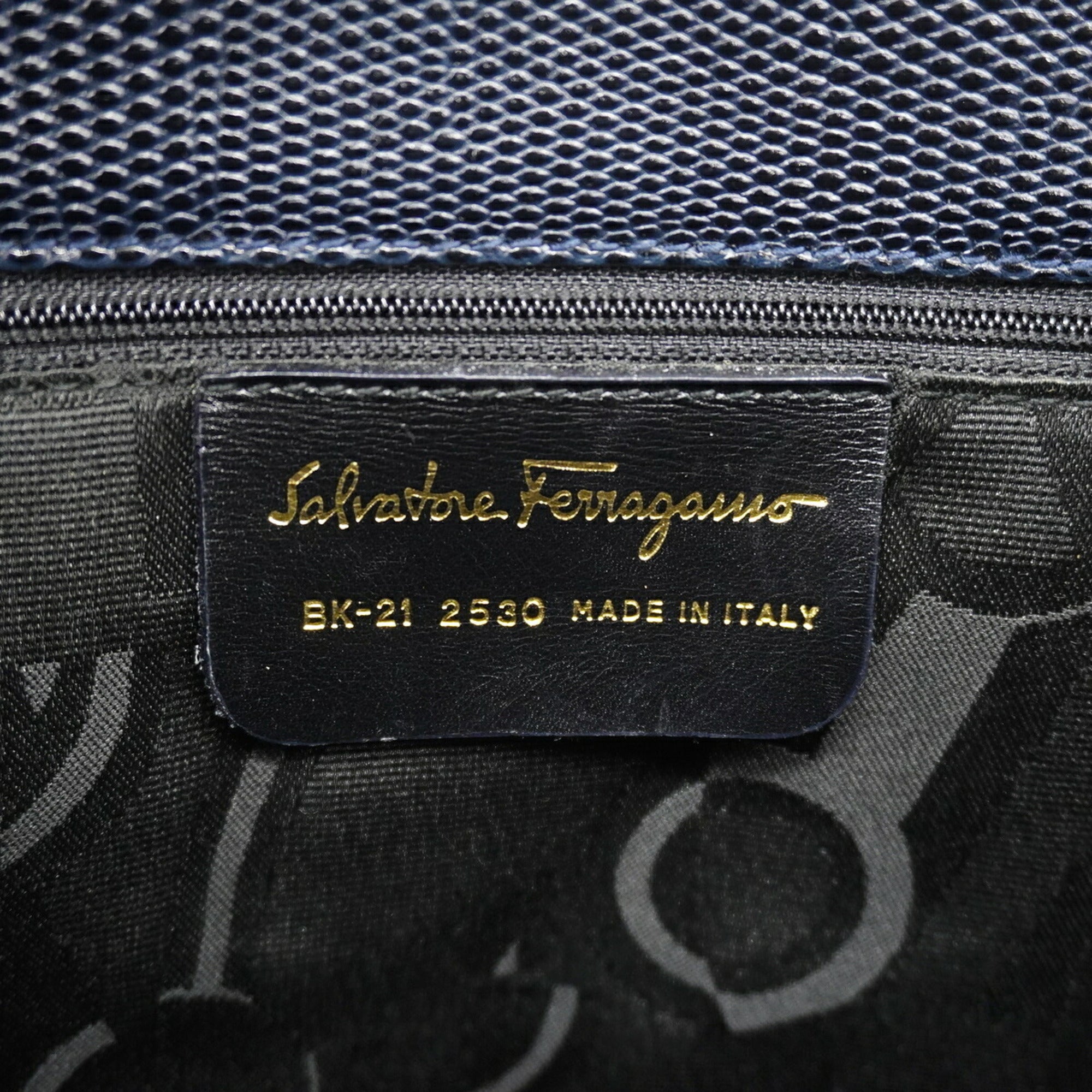 Salvatore Ferragamo Navy Leather Tote Bag (Pre-Owned)