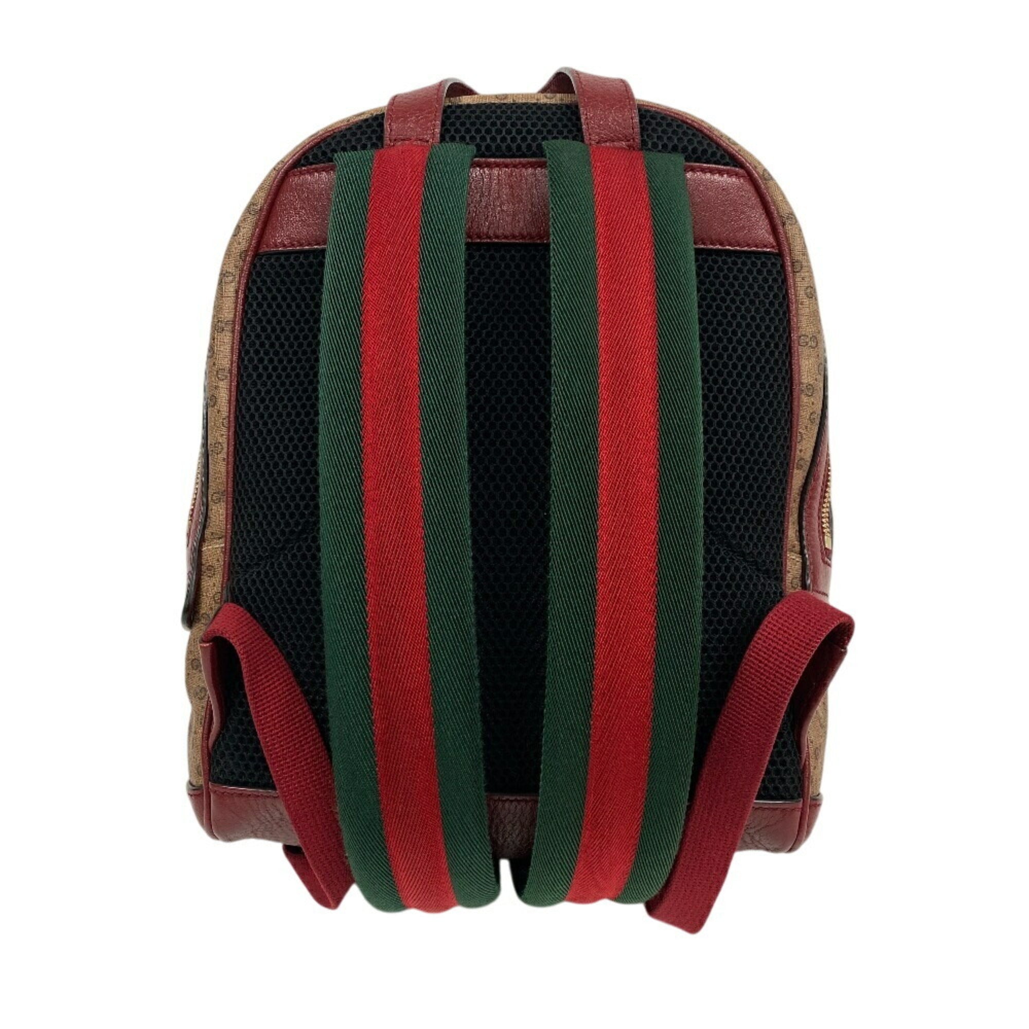 Gucci Beige Red Color Gg Supreme Backpack (Pre-Owned)