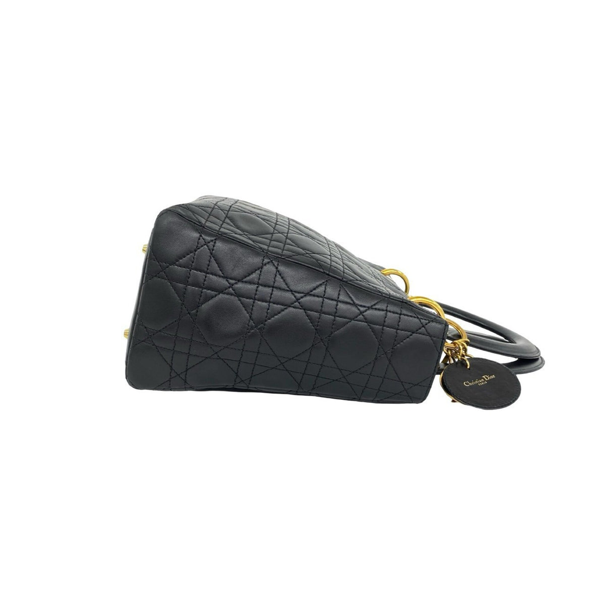 Christian Dior Black Leather Handbag Shoulder Bag (Pre-Owned)