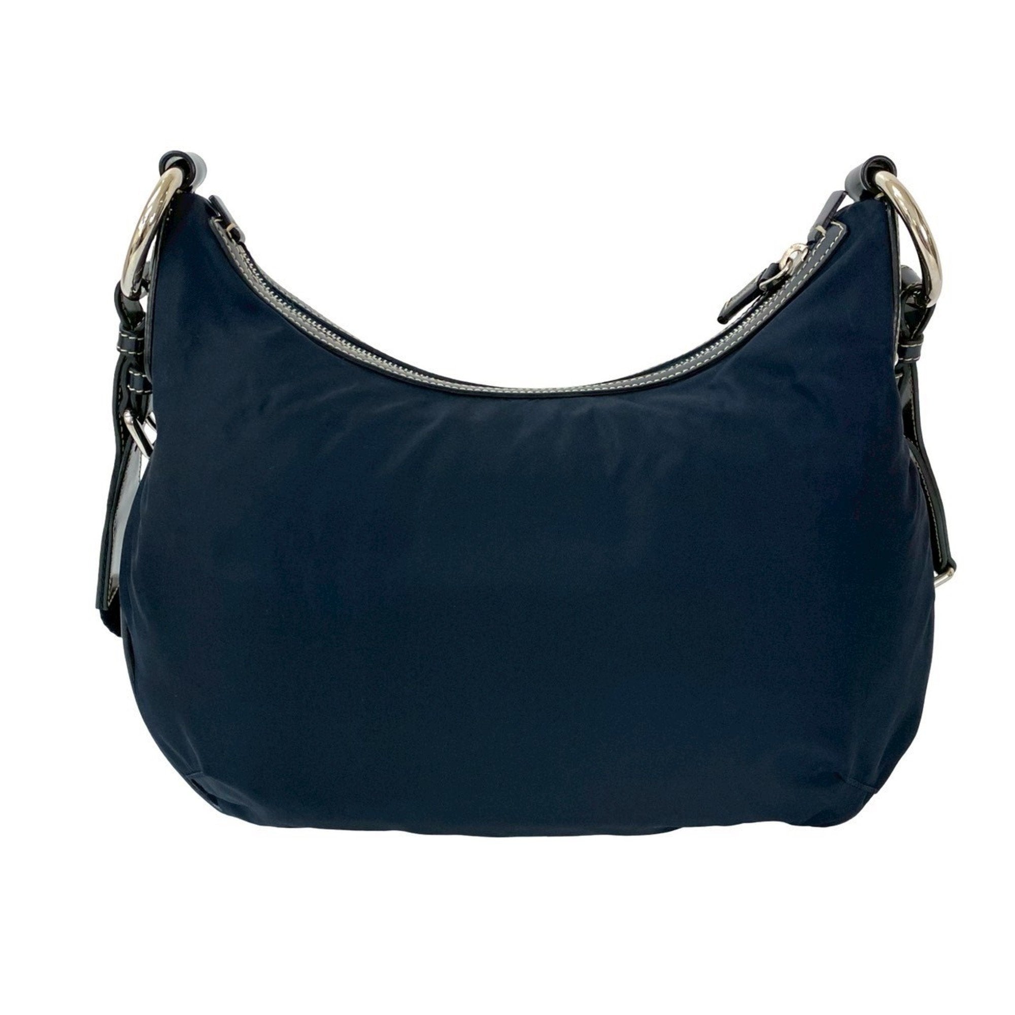 Prada Navy Nylon Leather Pochette Shoulder Bag (Pre-Owned)