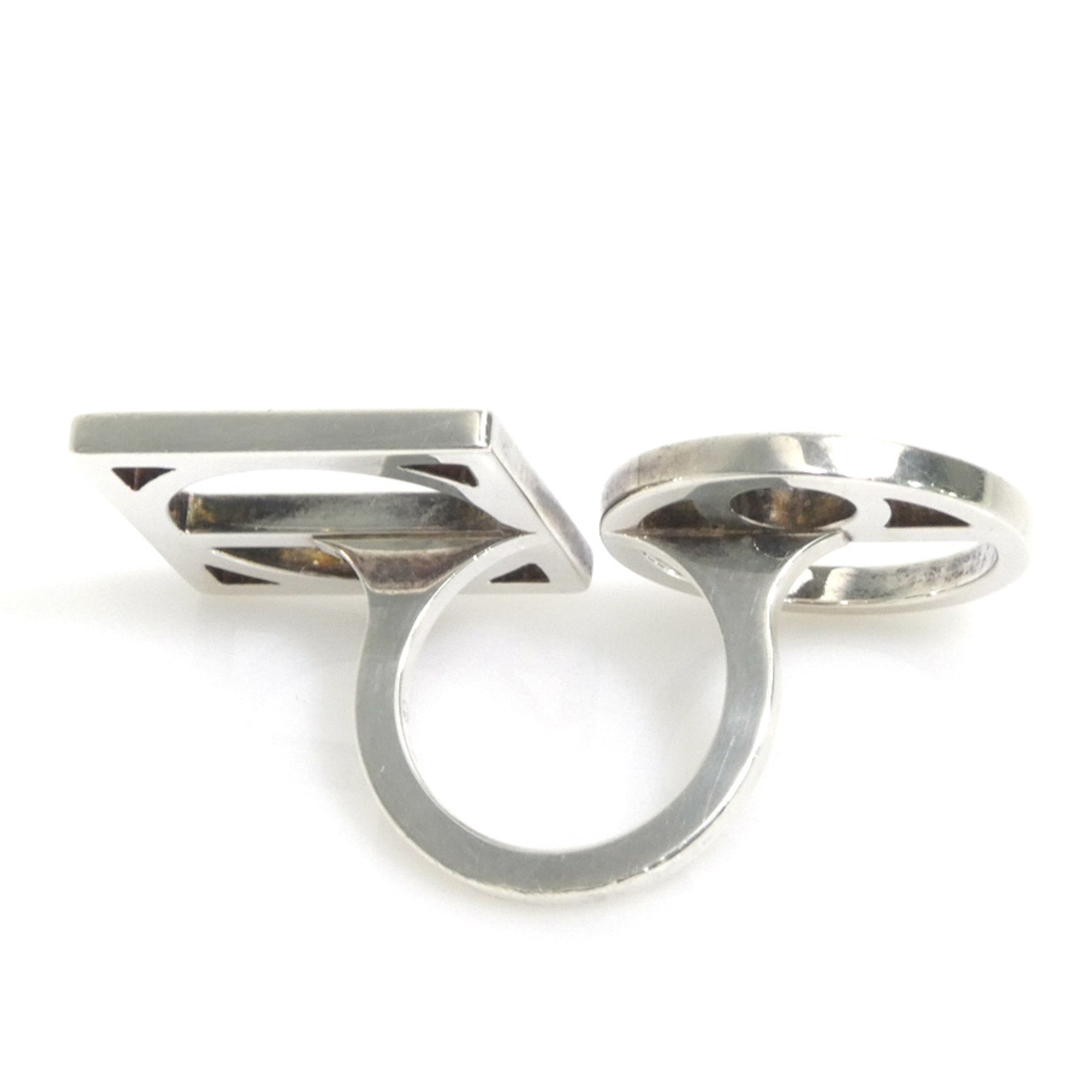 Hermes Silver Silver 925 Band Ring (Pre-Owned)